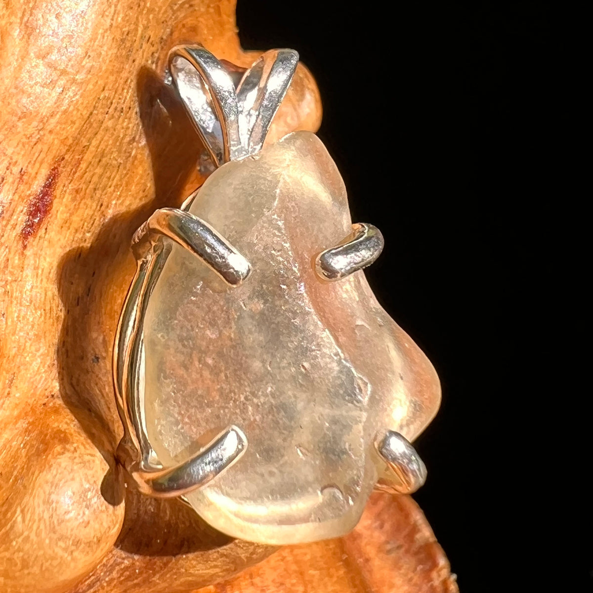 Libyan Desert Glass Pendant Sterling Silver #8333-Moldavite Life