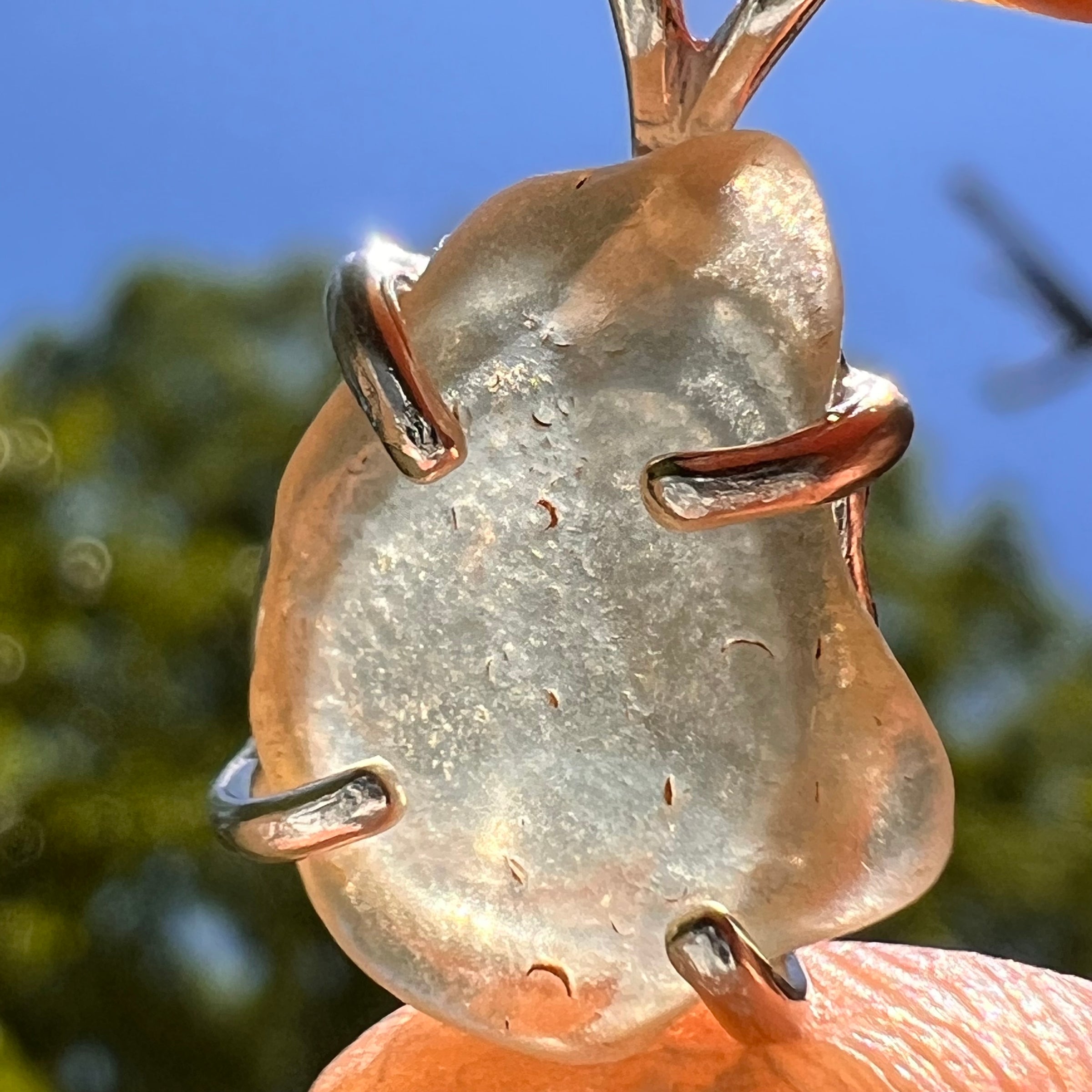 Libyan Desert Glass Pendant Sterling Silver #8333-Moldavite Life