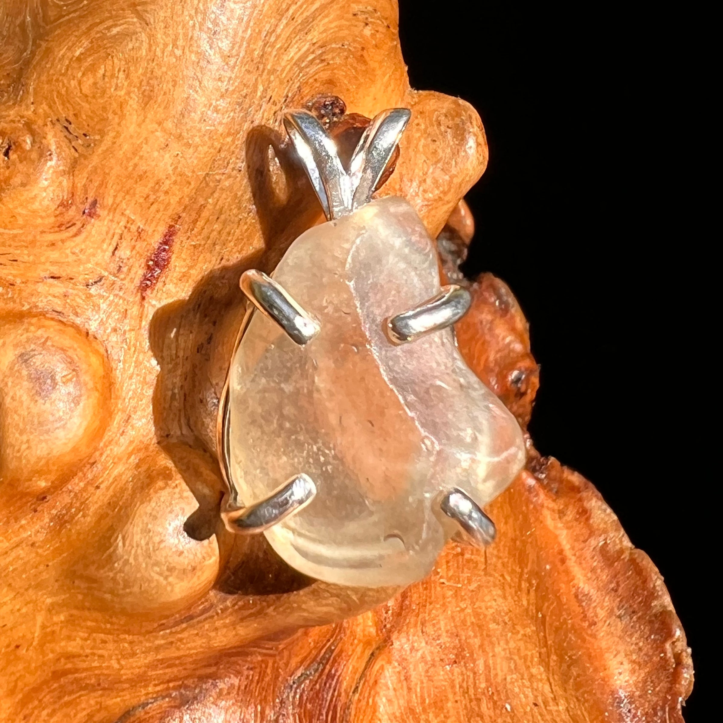 Libyan Desert Glass Pendant Sterling Silver #8333-Moldavite Life
