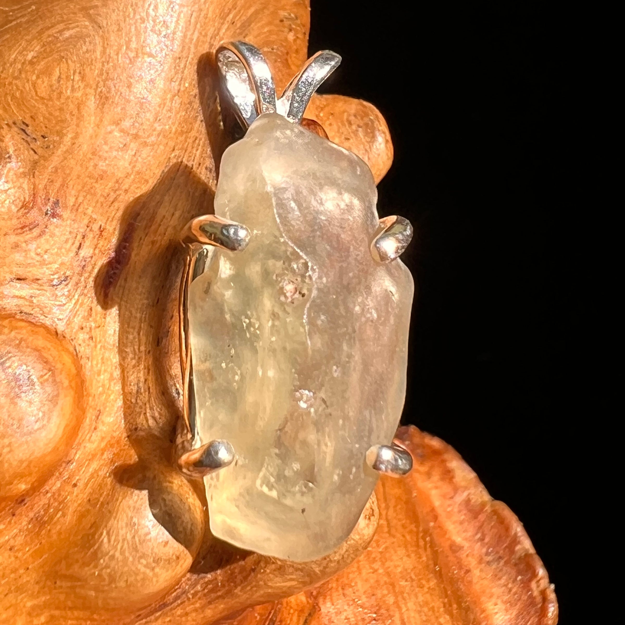 Libyan Desert Glass Pendant Sterling Silver #8334-Moldavite Life