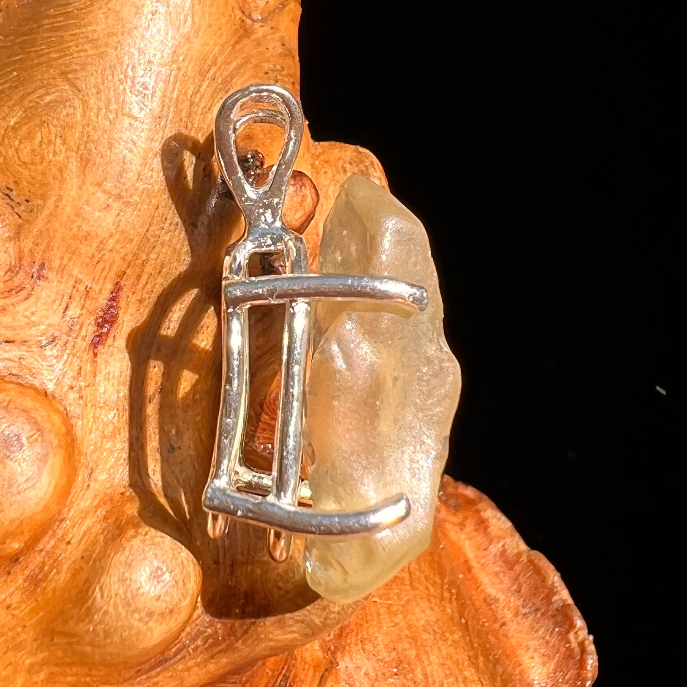 Libyan Desert Glass Pendant Sterling Silver #8334-Moldavite Life