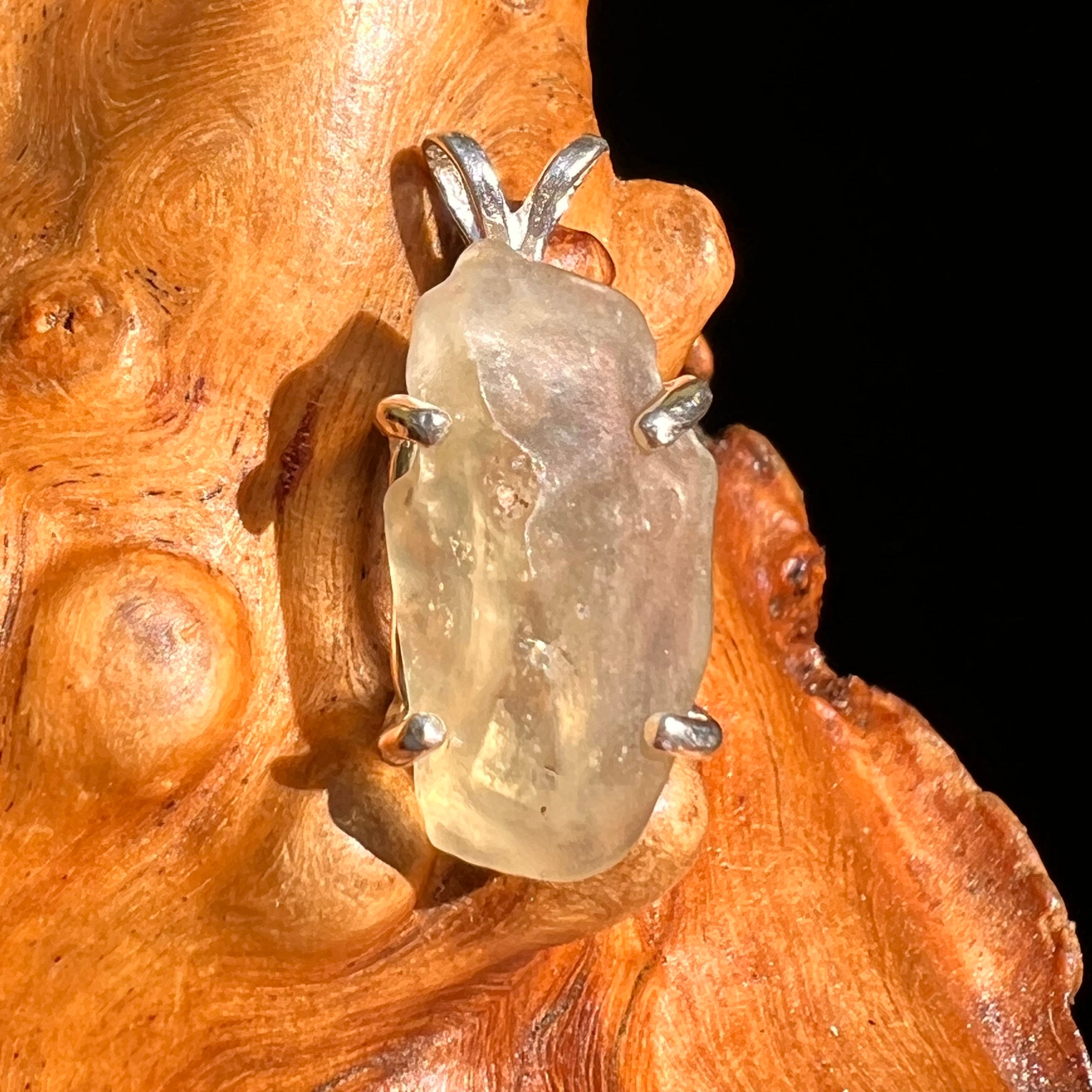 Libyan Desert Glass Pendant Sterling Silver #8334-Moldavite Life