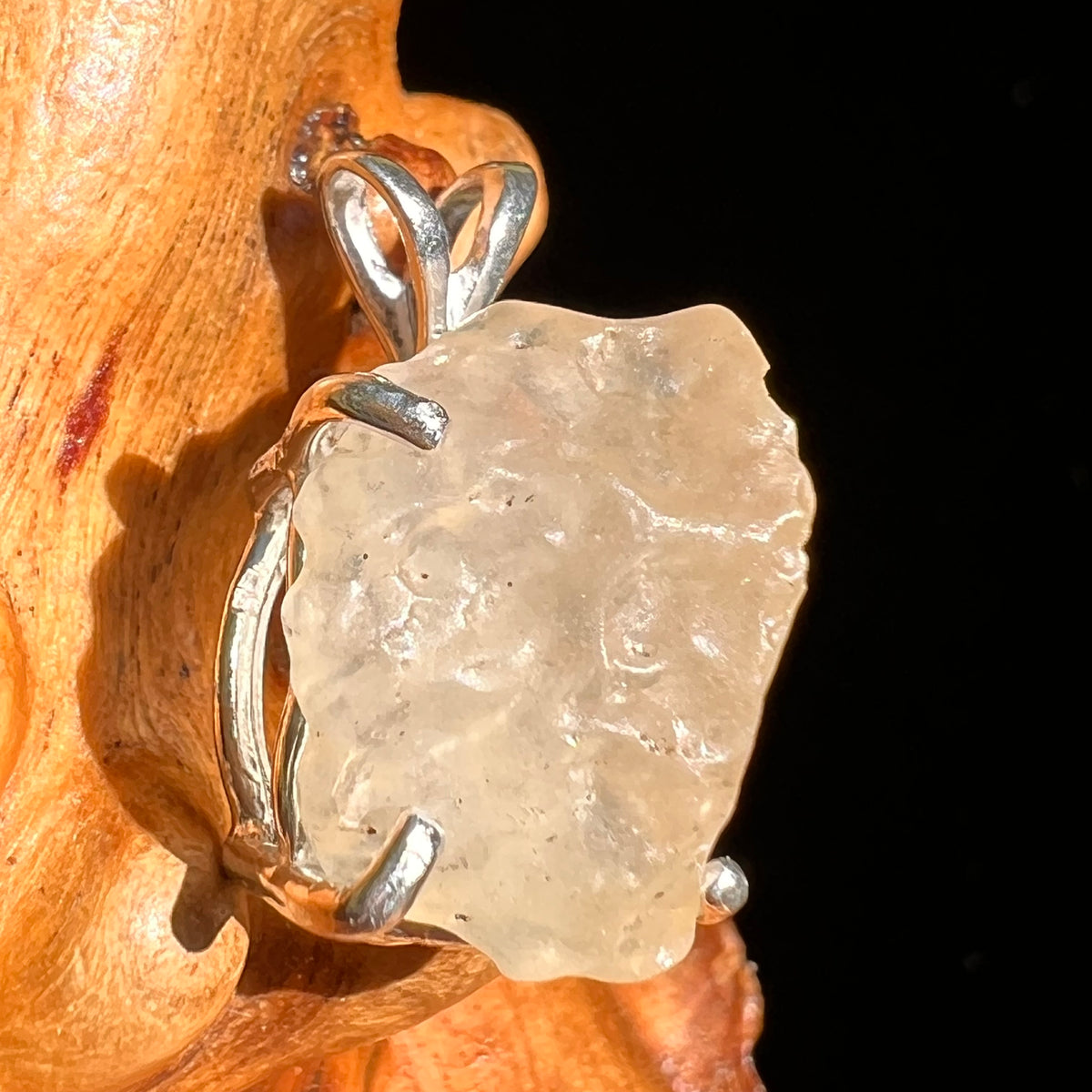 Libyan Desert Glass Pendant Sterling Silver #8335-Moldavite Life