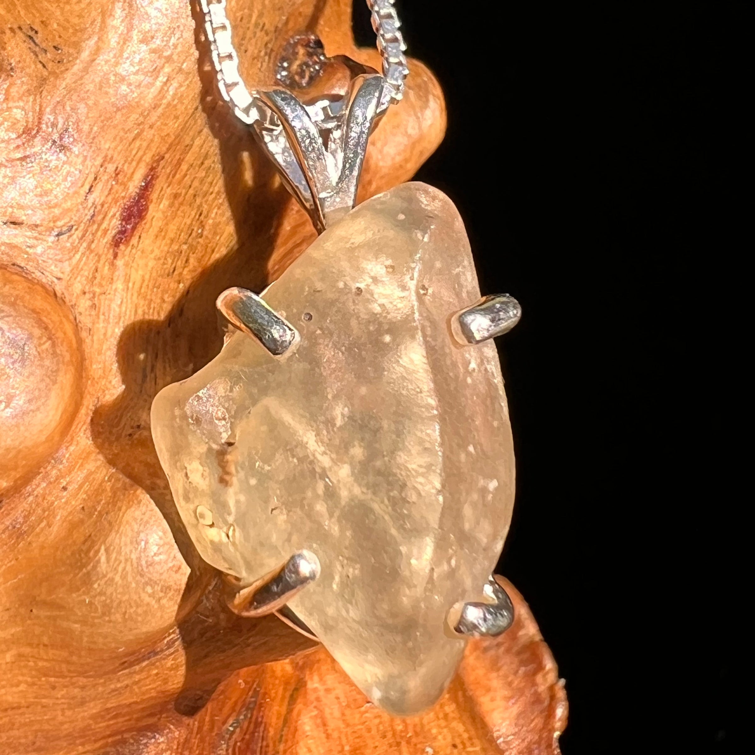 Libyan Desert Glass Pendant Sterling Silver #8336-Moldavite Life