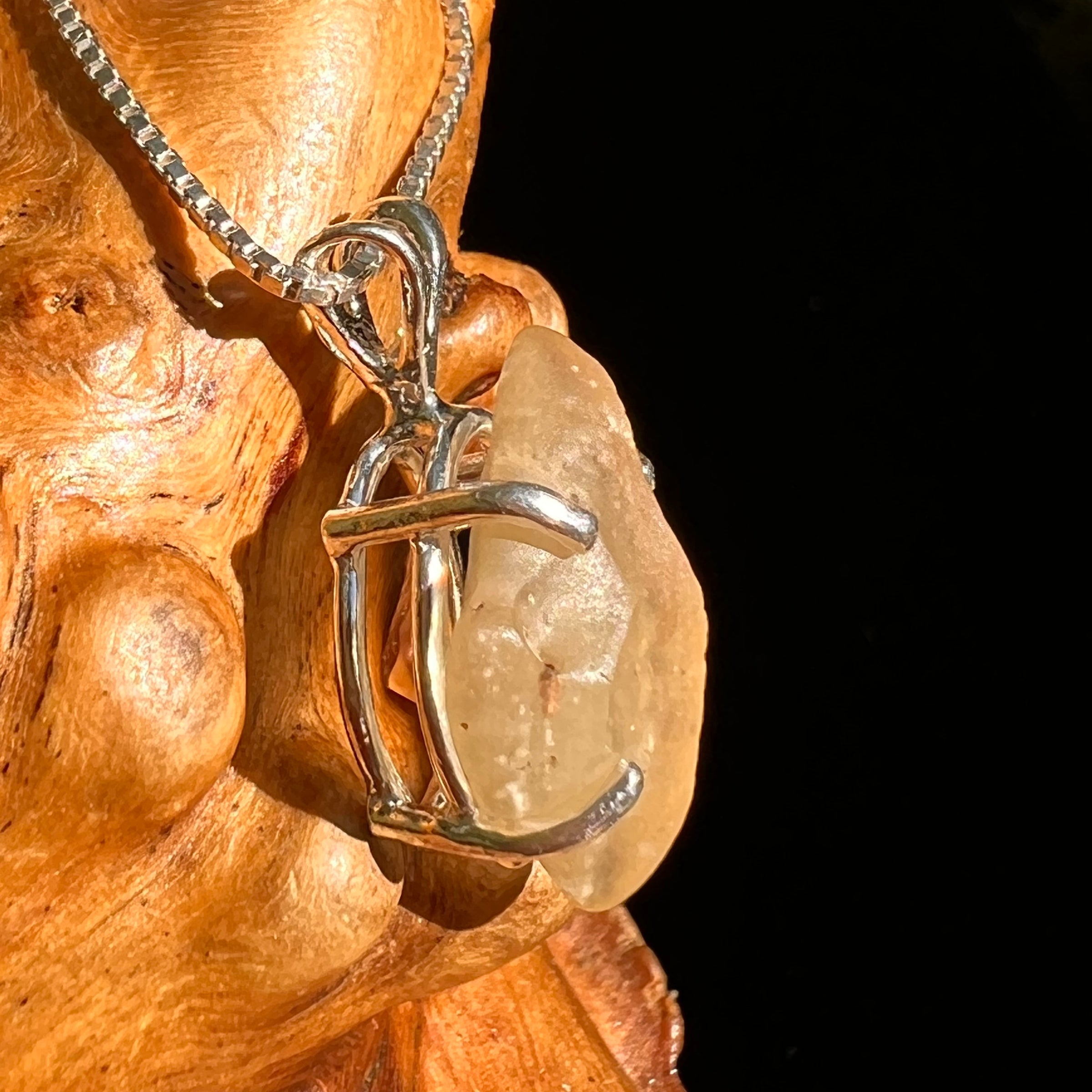 Libyan Desert Glass Pendant Sterling Silver #8336-Moldavite Life