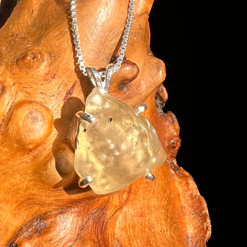 Libyan Desert Glass Pendant Sterling Silver #8337-Moldavite Life