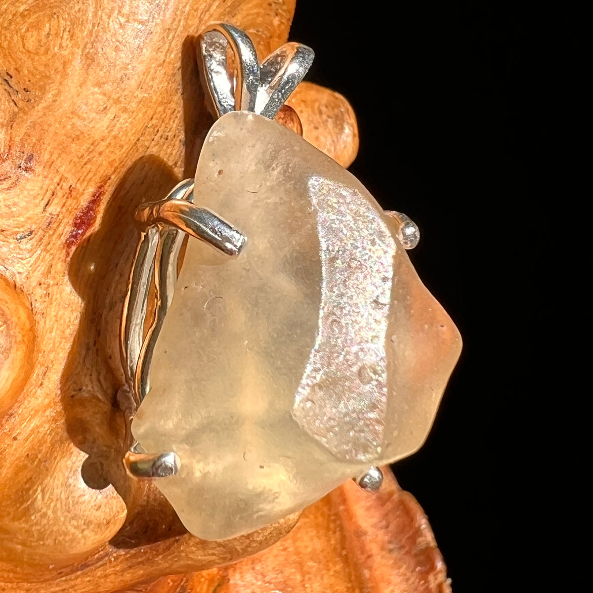 Libyan Desert Glass Pendant Sterling Silver #8339-Moldavite Life
