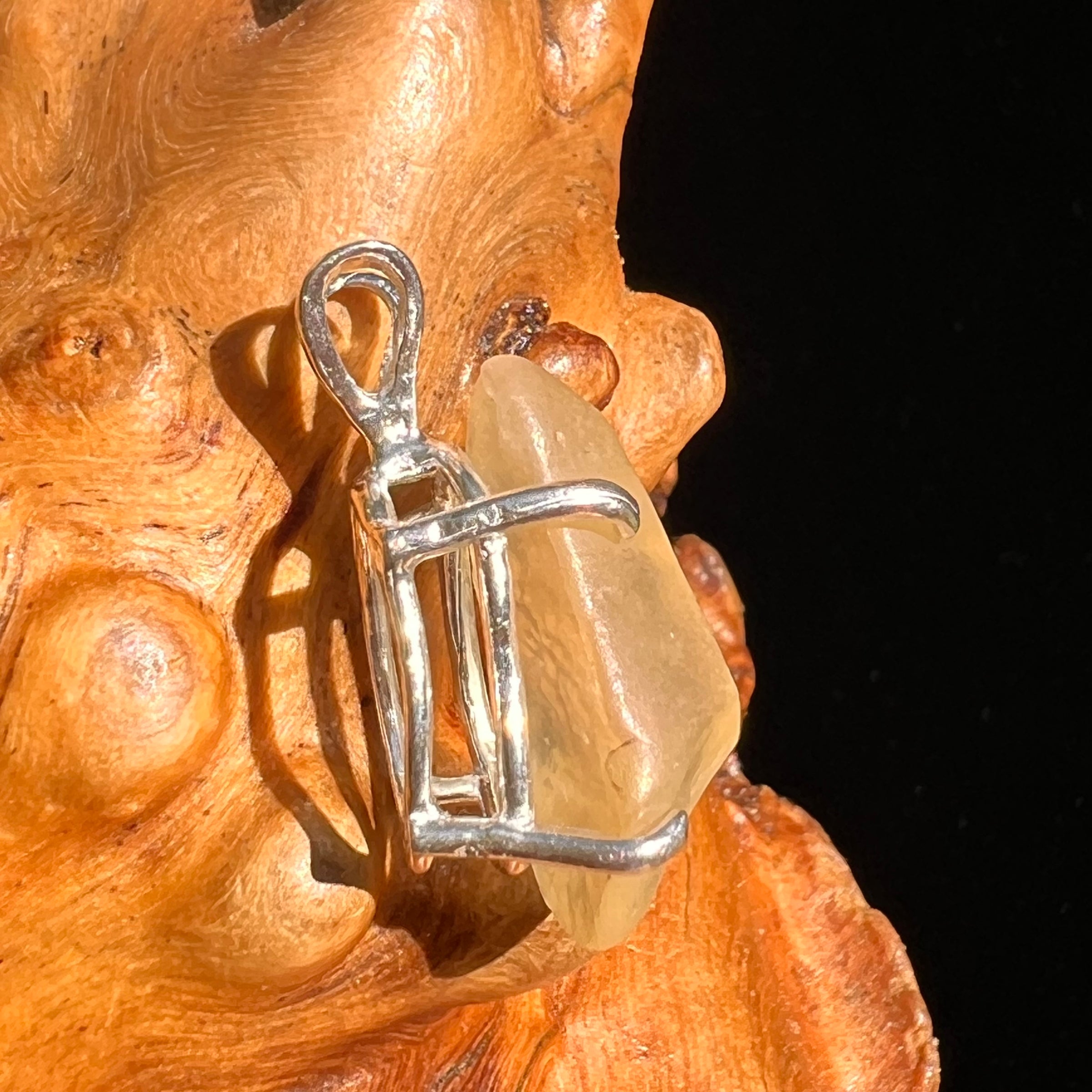 Libyan Desert Glass Pendant Sterling Silver #8339-Moldavite Life