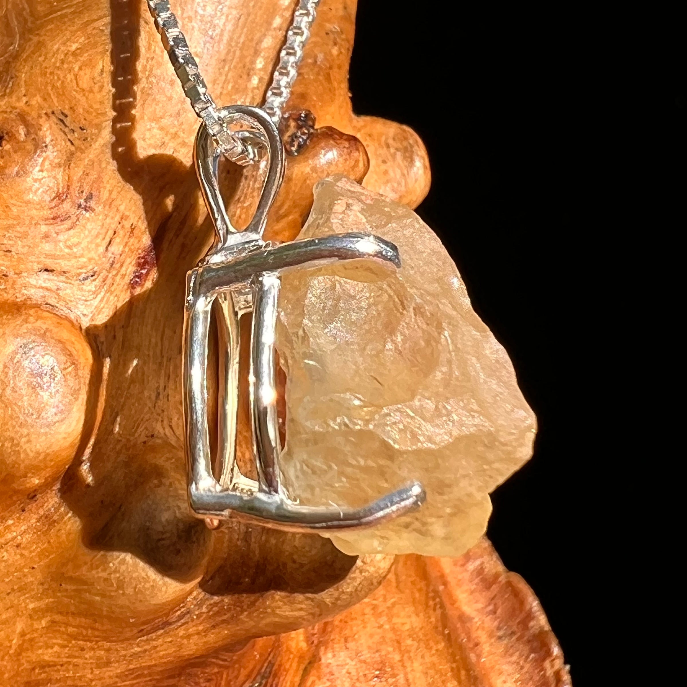Libyan Desert Glass Pendant Sterling Silver #8341-Moldavite Life