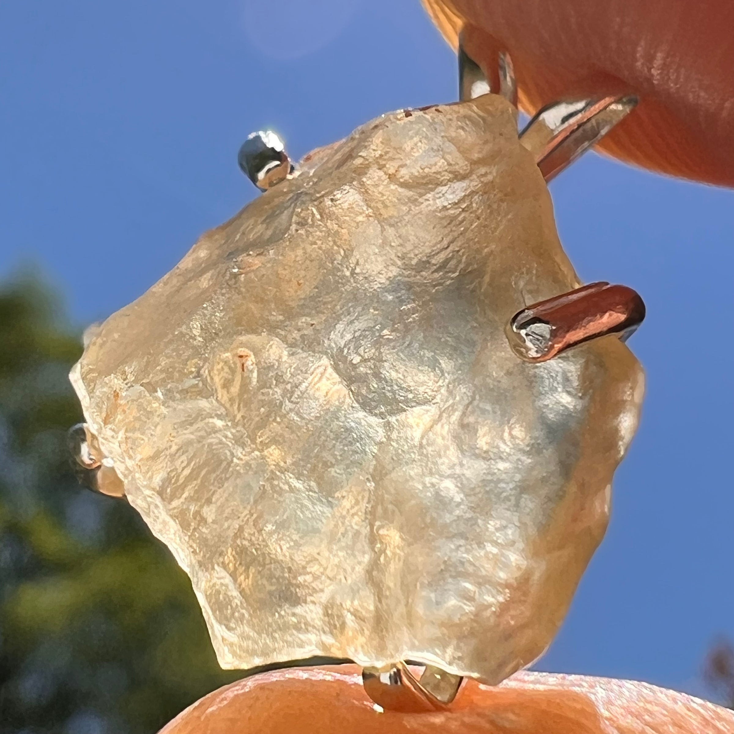 Libyan Desert Glass Pendant Sterling Silver #8341-Moldavite Life