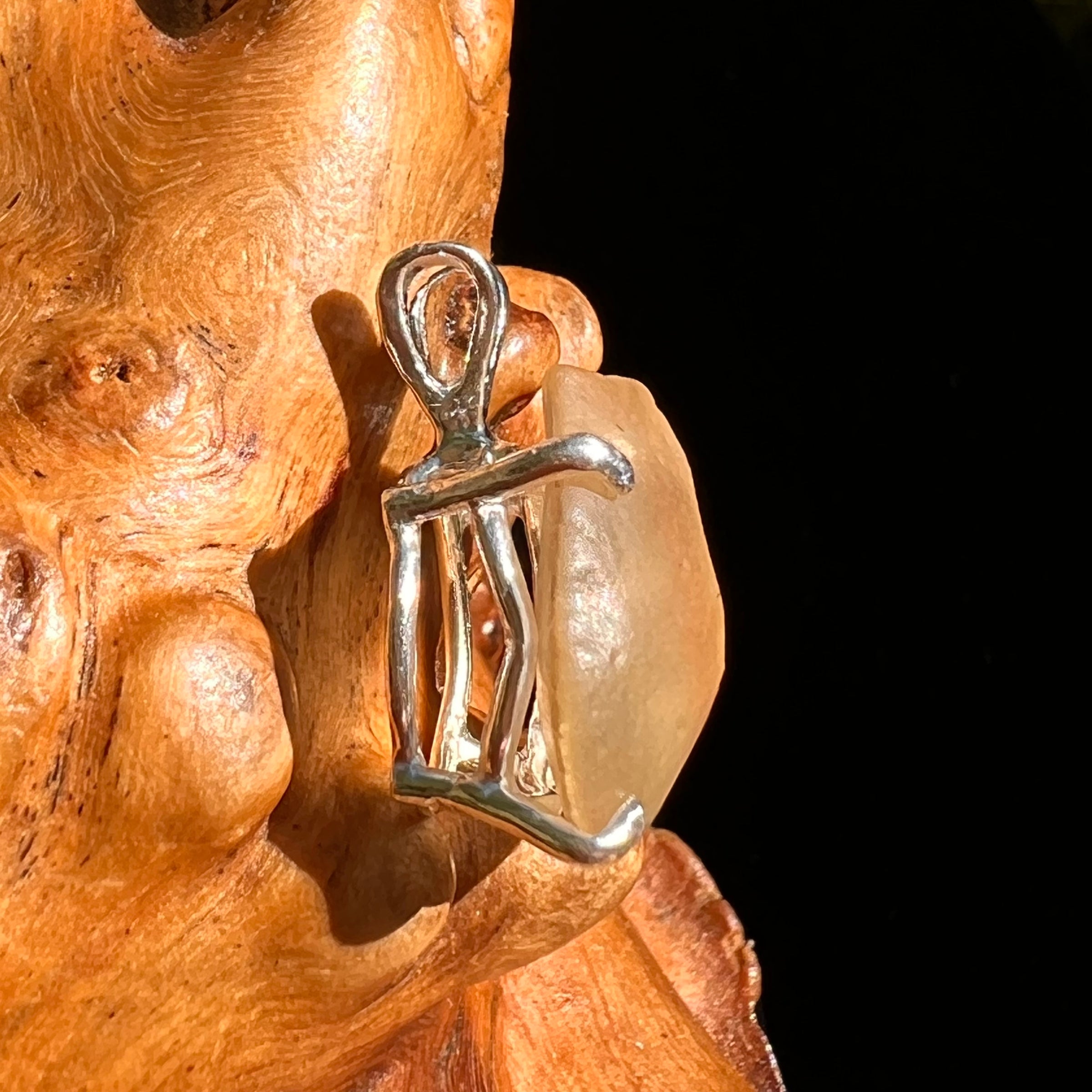 Libyan Desert Glass Pendant Sterling Silver #8342-Moldavite Life