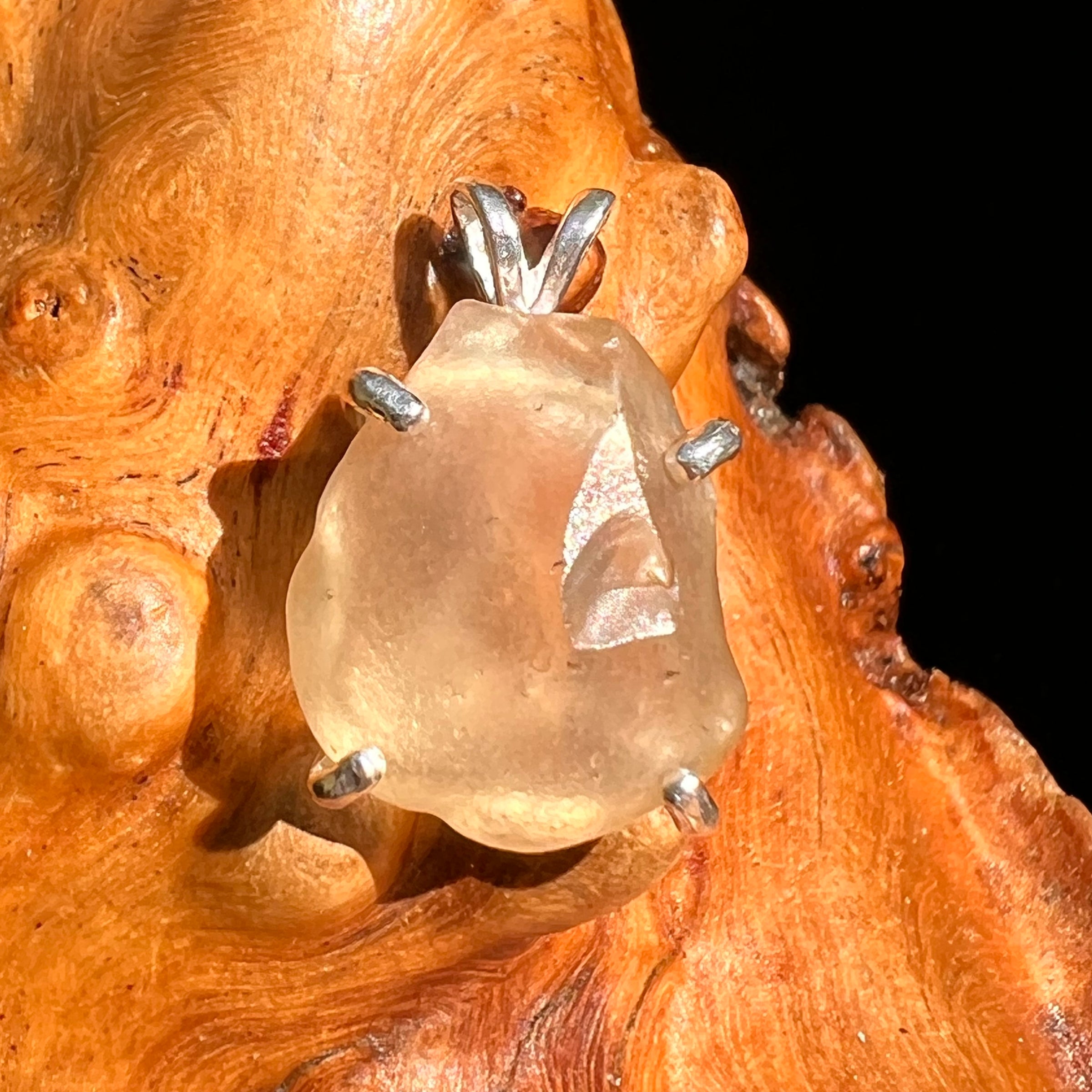 Libyan Desert Glass Pendant Sterling Silver #8342-Moldavite Life