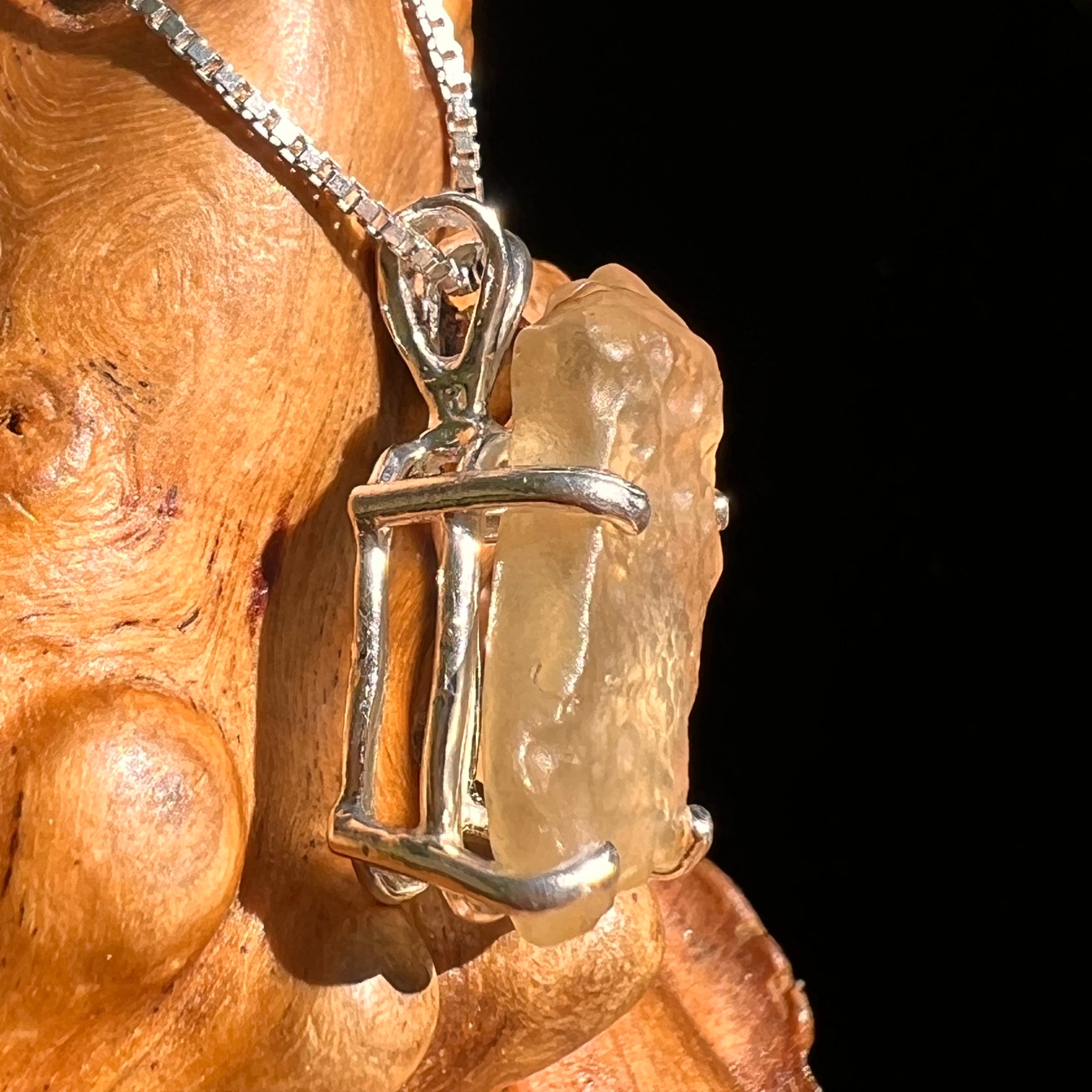Libyan Desert Glass Pendant Sterling Silver #8343-Moldavite Life