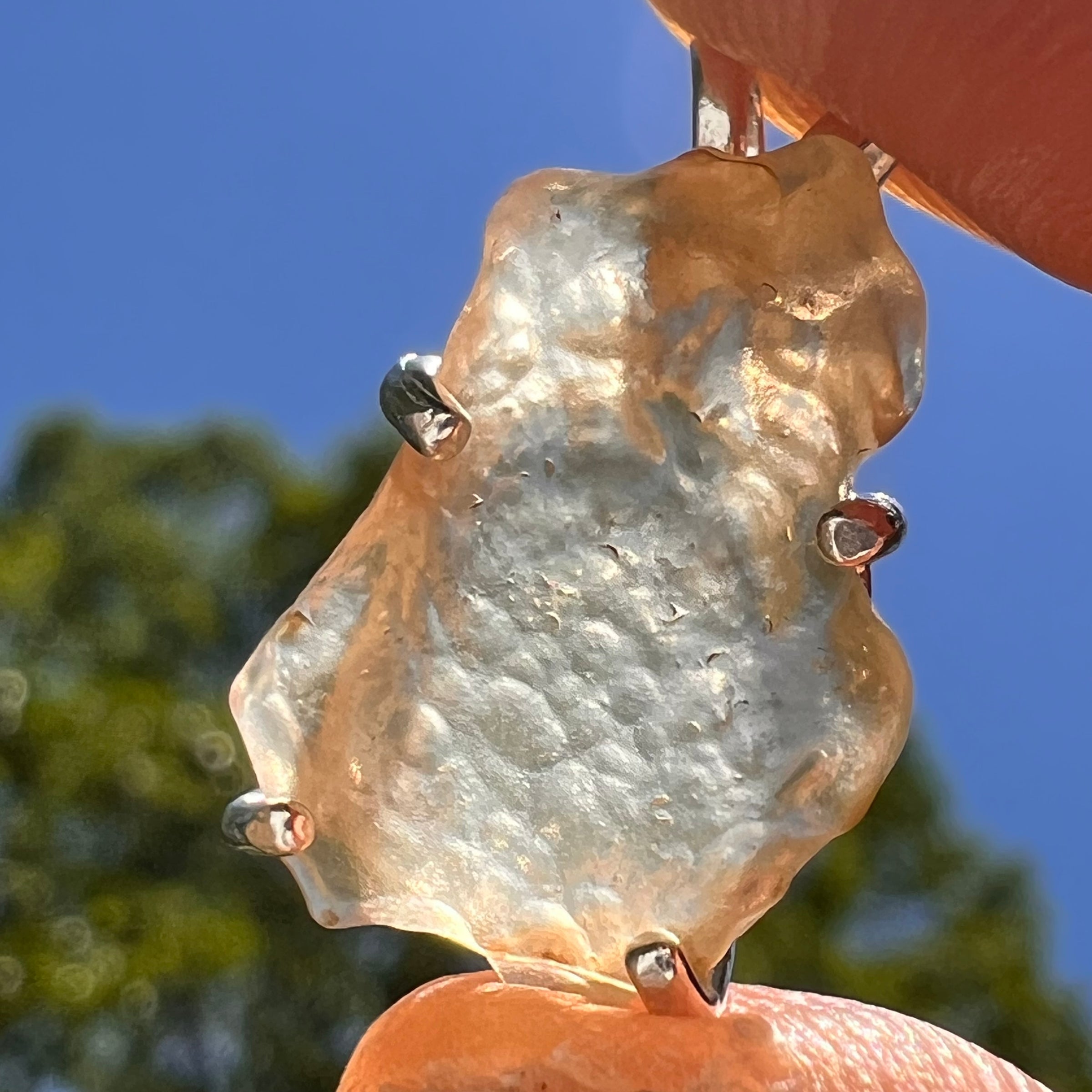 Libyan Desert Glass Pendant Sterling Silver #8343-Moldavite Life