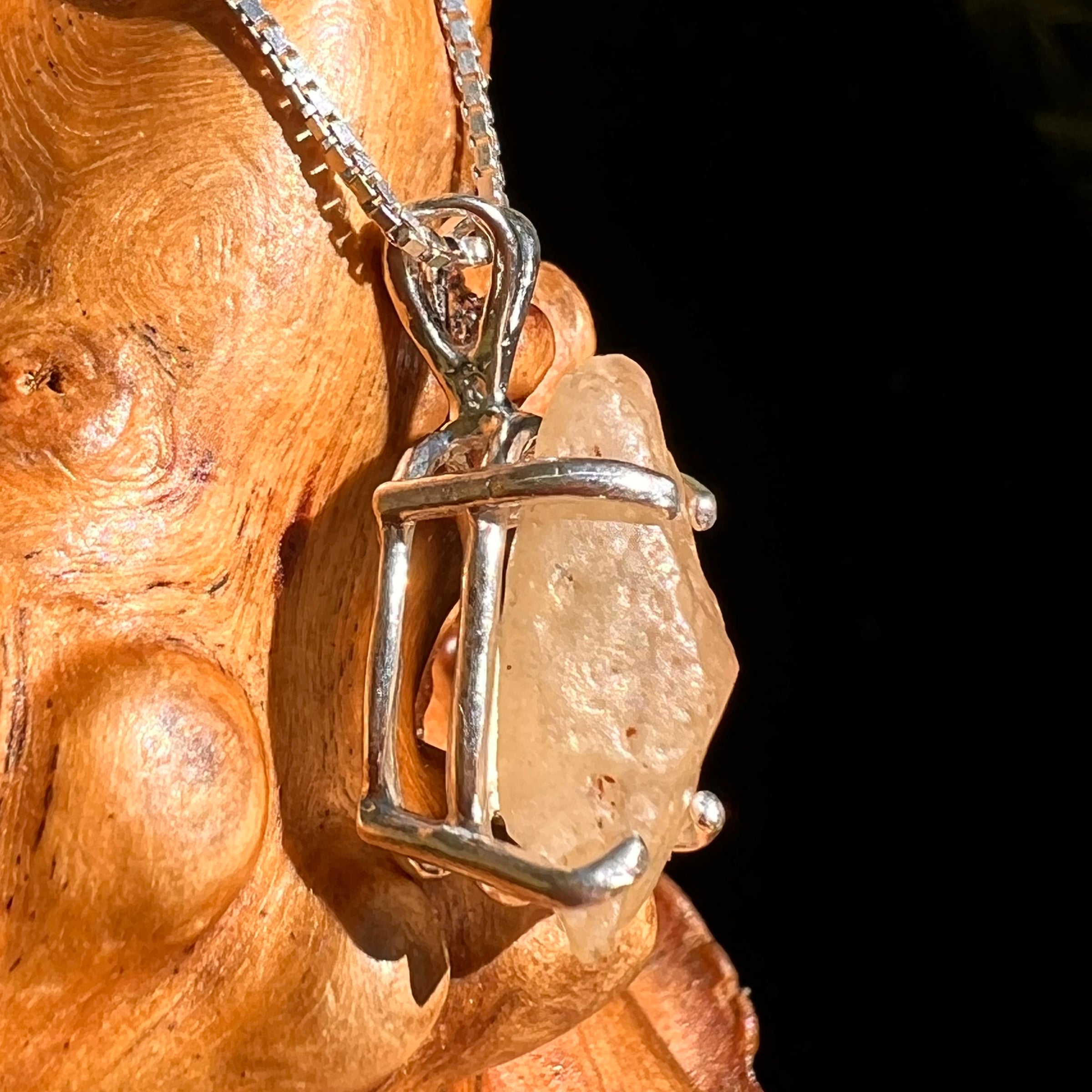 Libyan Desert Glass Pendant Sterling Silver #8346-Moldavite Life