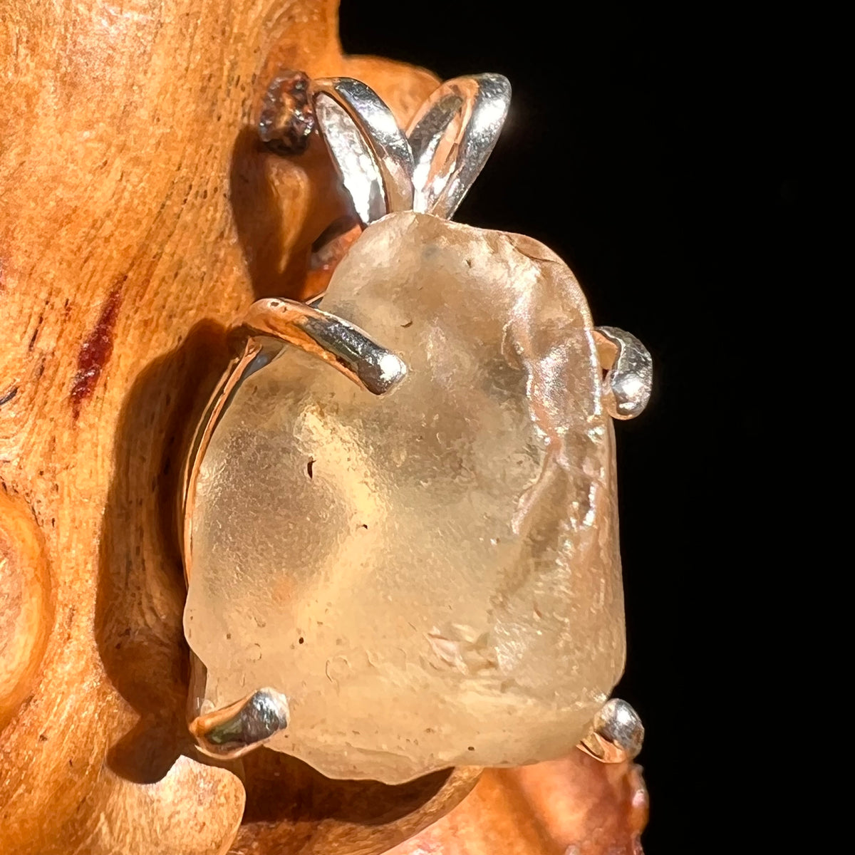 Libyan Desert Glass Pendant Sterling Silver #8347-Moldavite Life