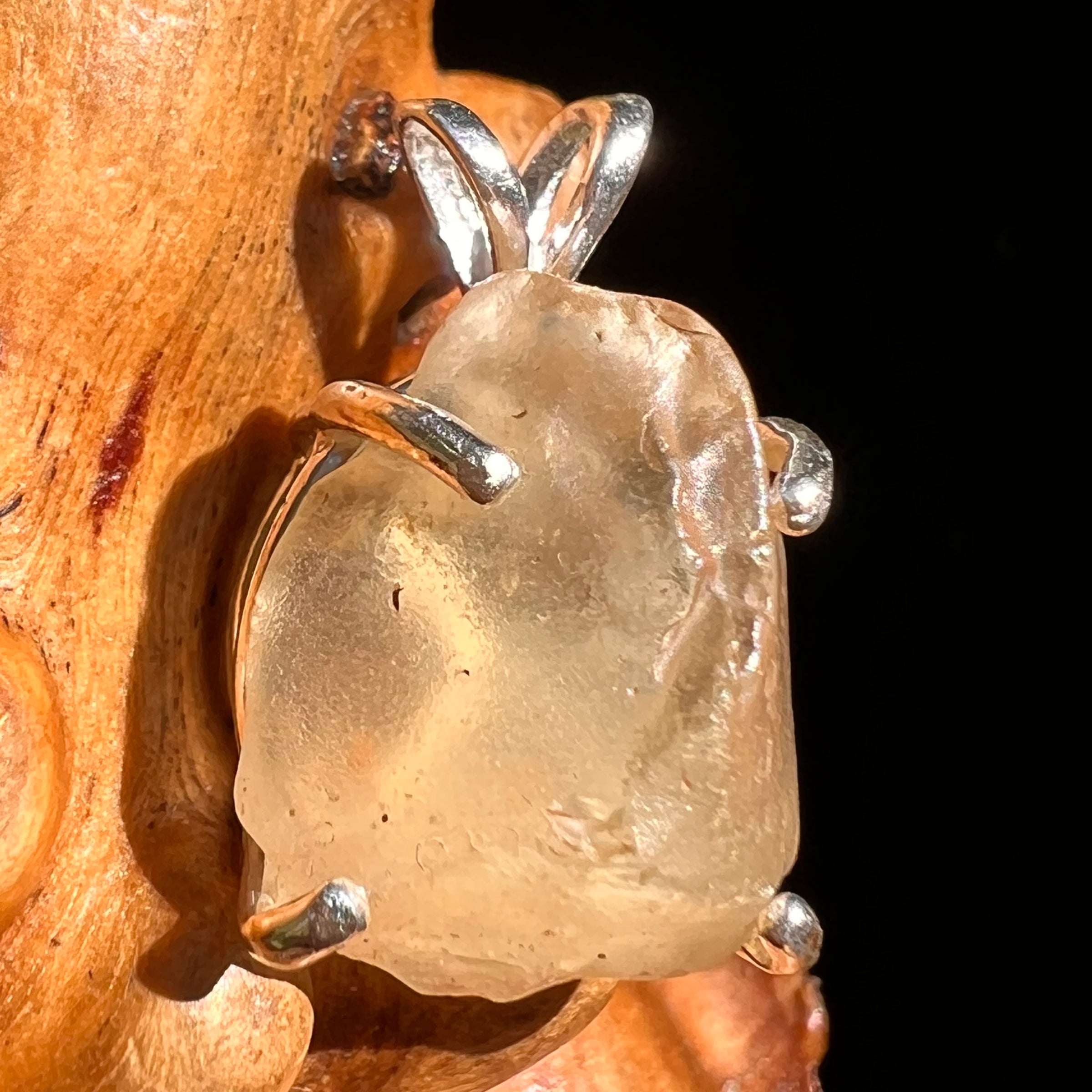 Libyan Desert Glass Pendant Sterling Silver #8347-Moldavite Life