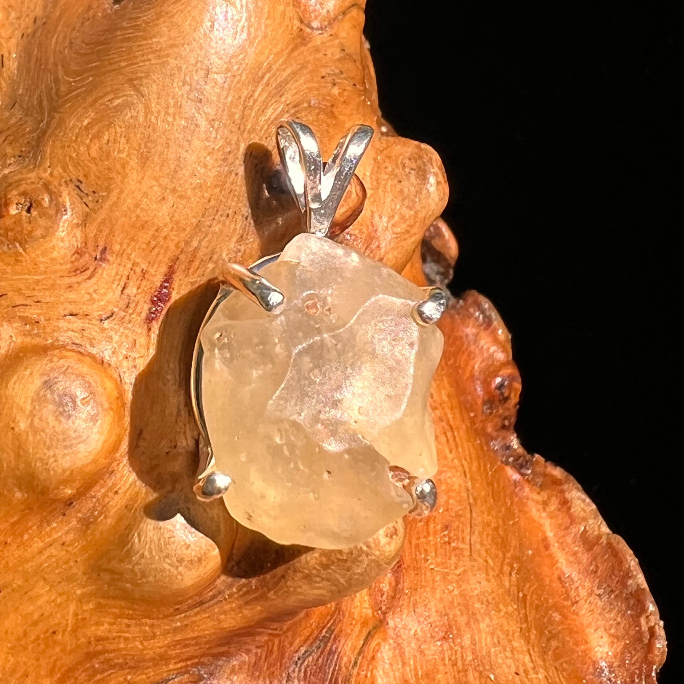 Libyan Desert Glass Pendant Sterling Silver #8348-Moldavite Life