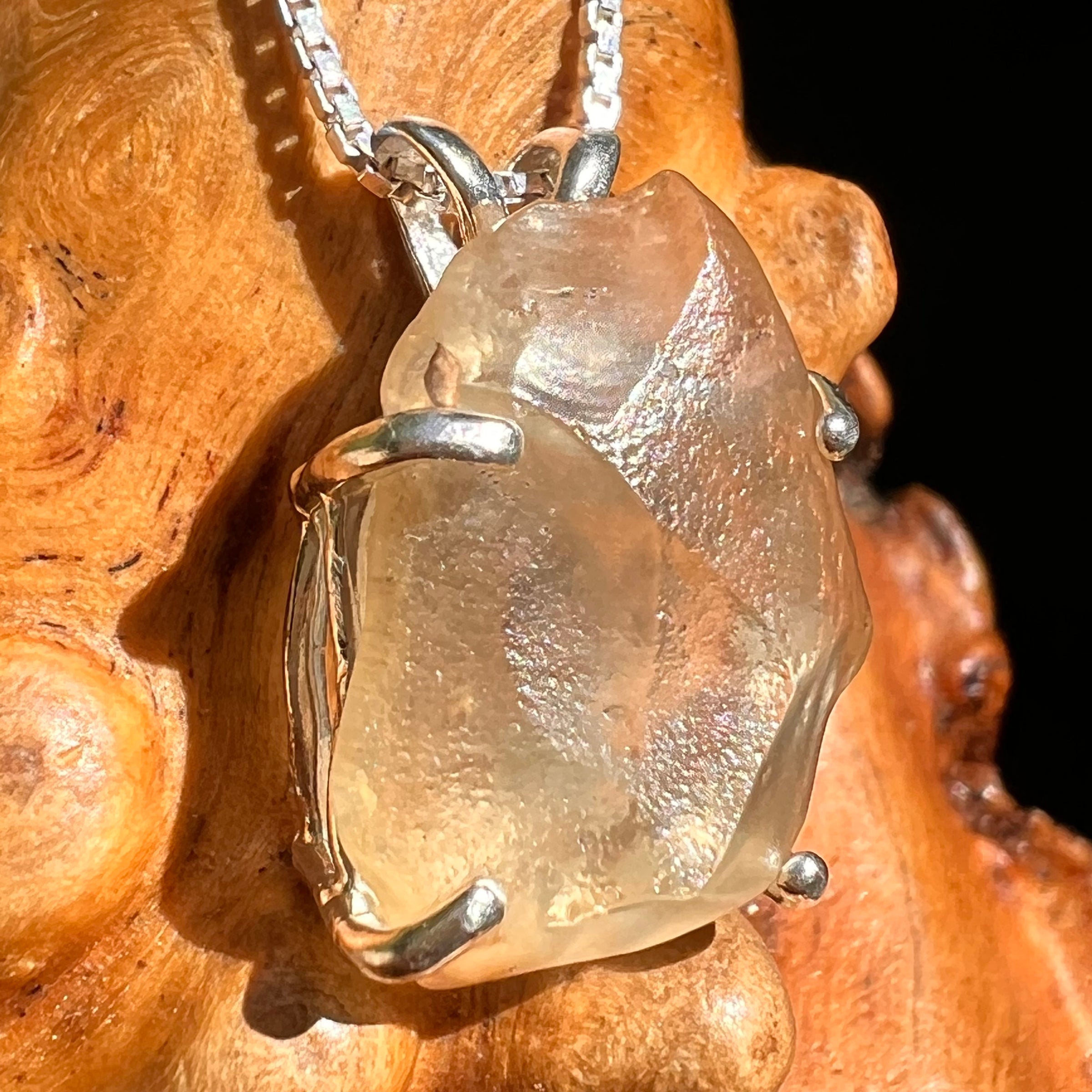 Libyan Desert Glass Pendant Sterling Silver #8349-Moldavite Life