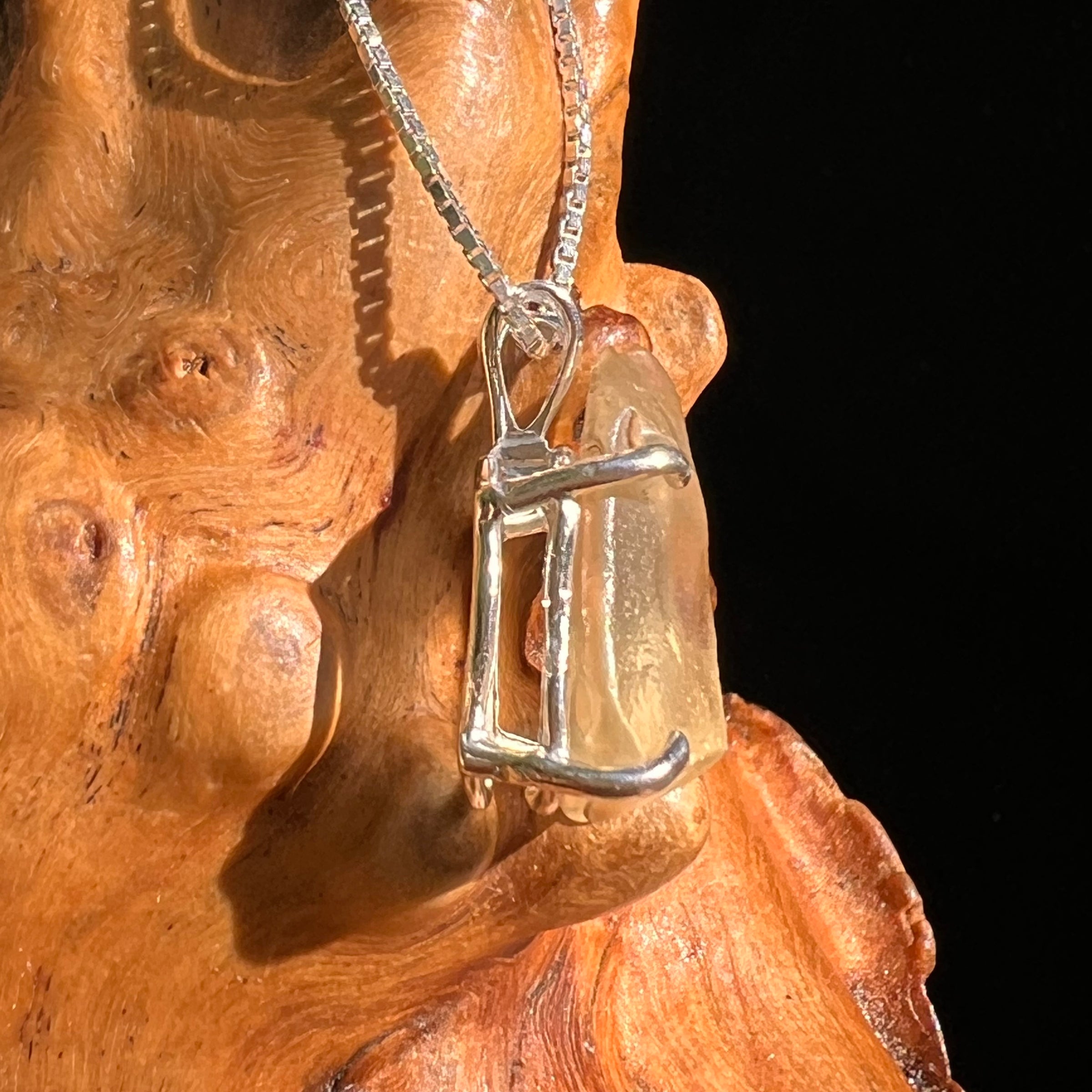 Libyan Desert Glass Pendant Sterling Silver #8349-Moldavite Life