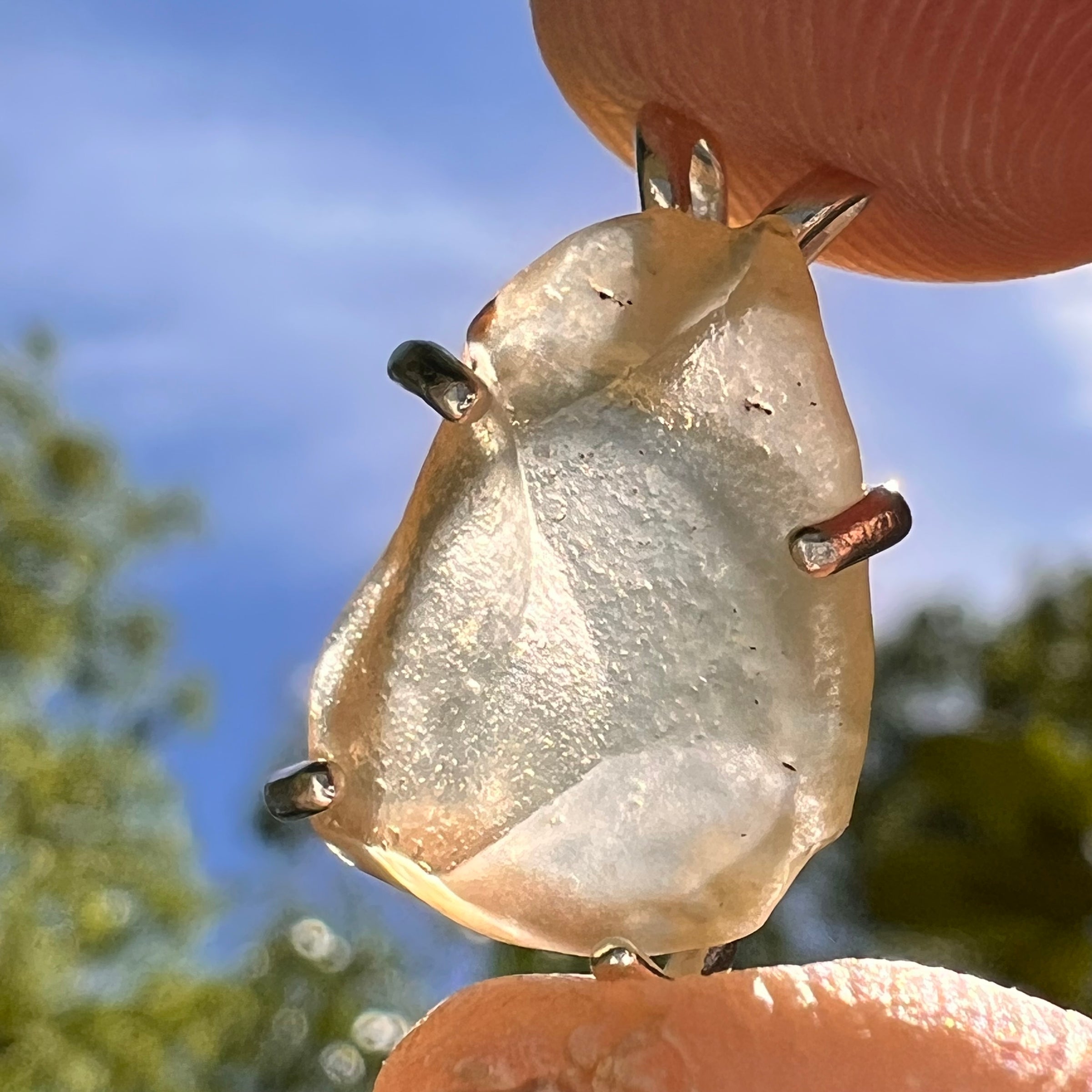 Libyan Desert Glass Pendant Sterling Silver #8349-Moldavite Life
