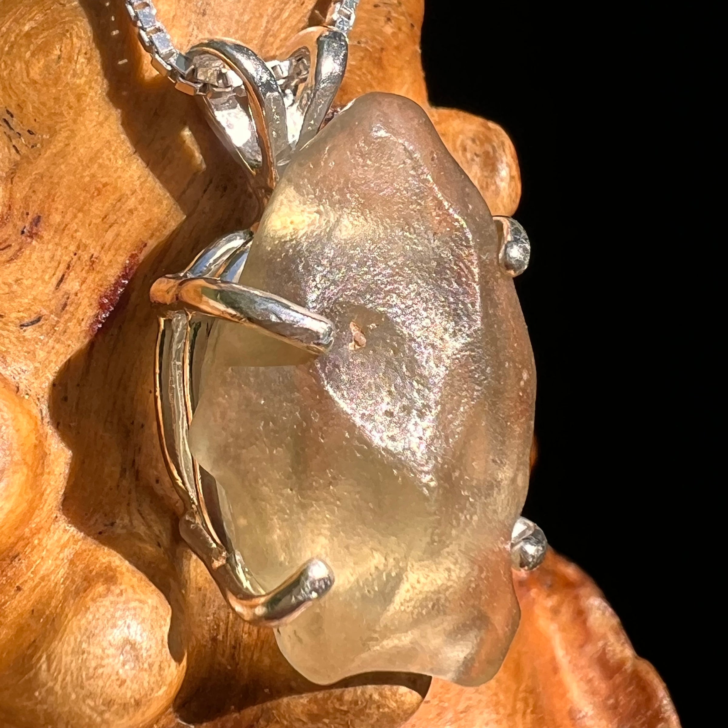 Libyan Desert Glass Pendant Sterling Silver #8350-Moldavite Life
