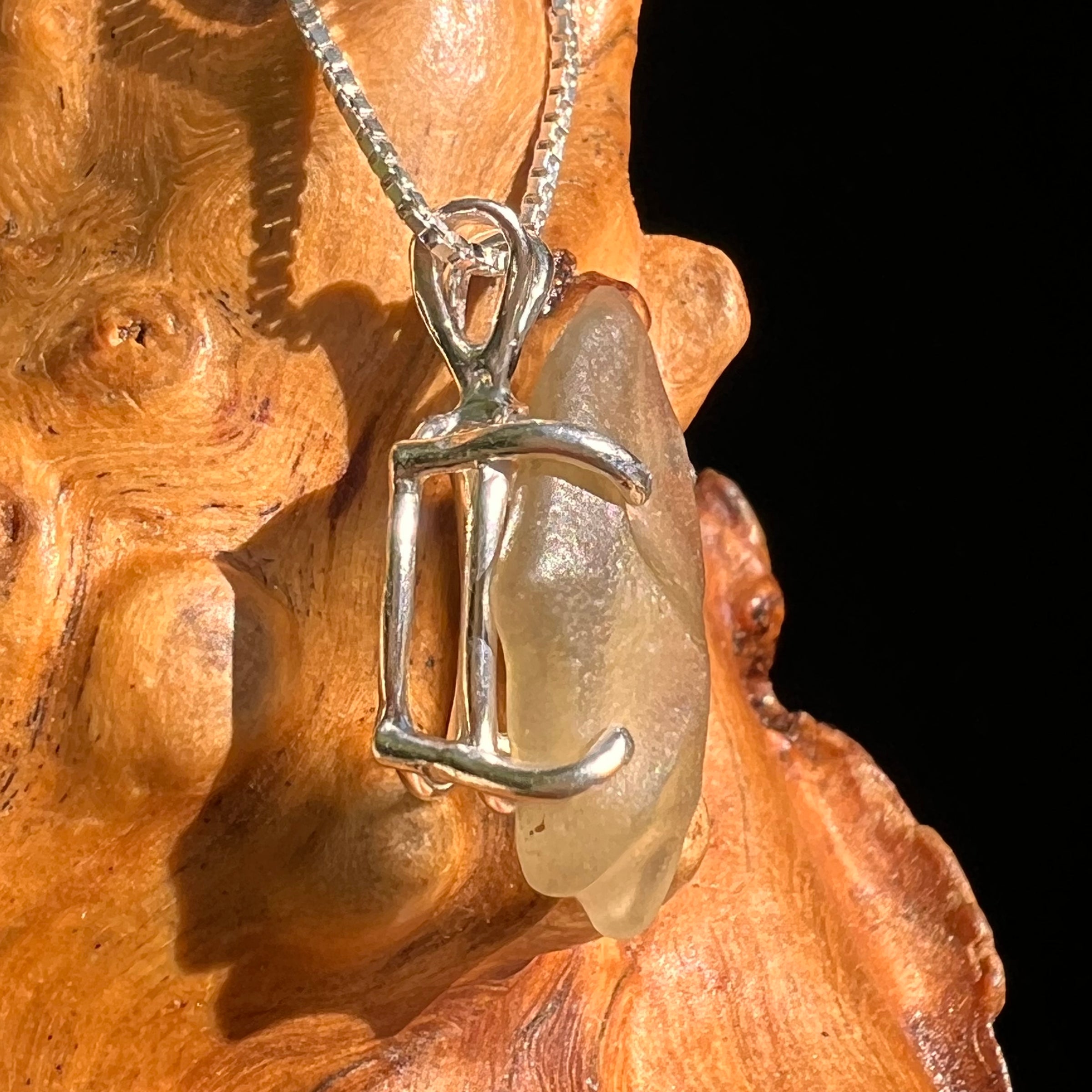 Libyan Desert Glass Pendant Sterling Silver #8350-Moldavite Life