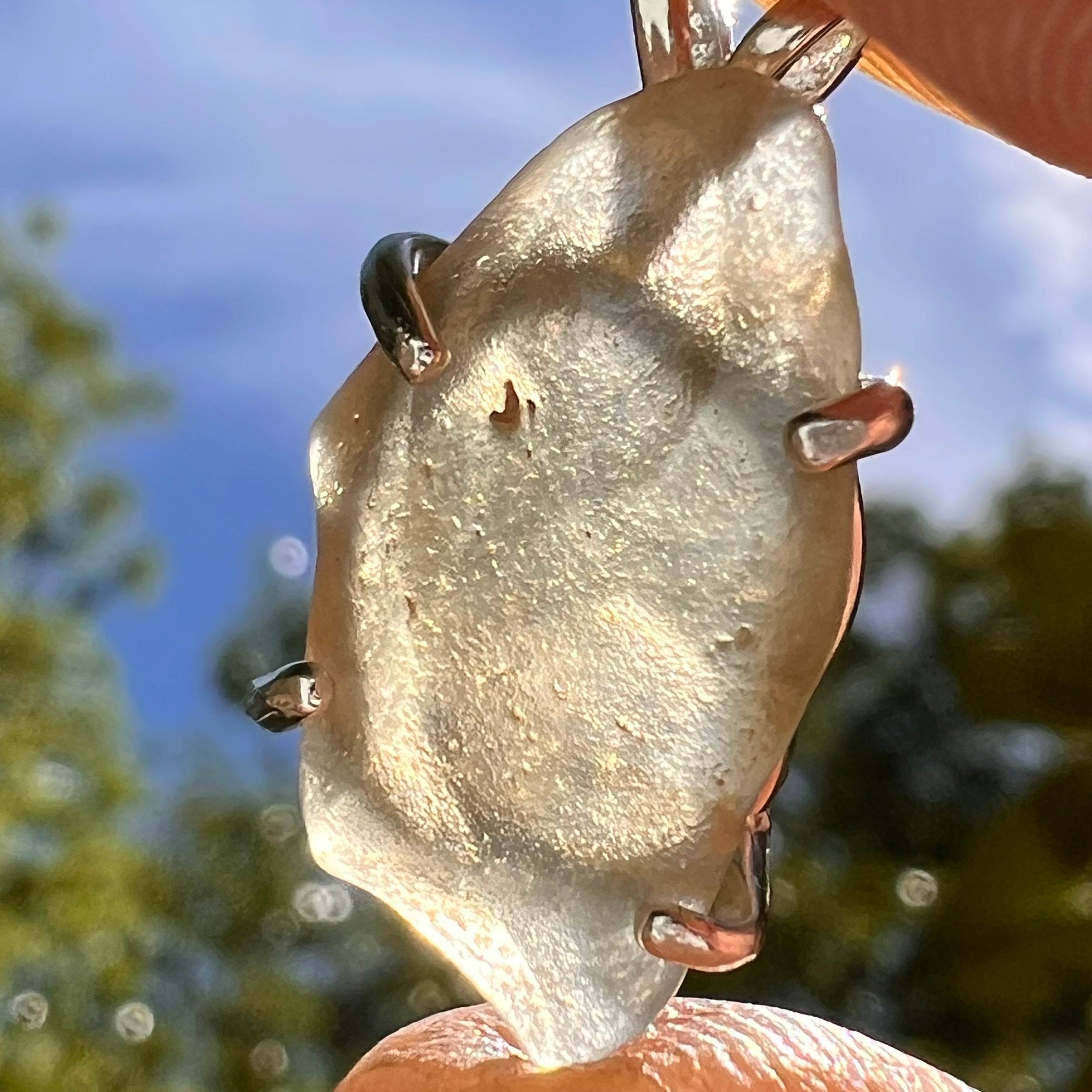 Libyan Desert Glass Pendant Sterling Silver #8350-Moldavite Life