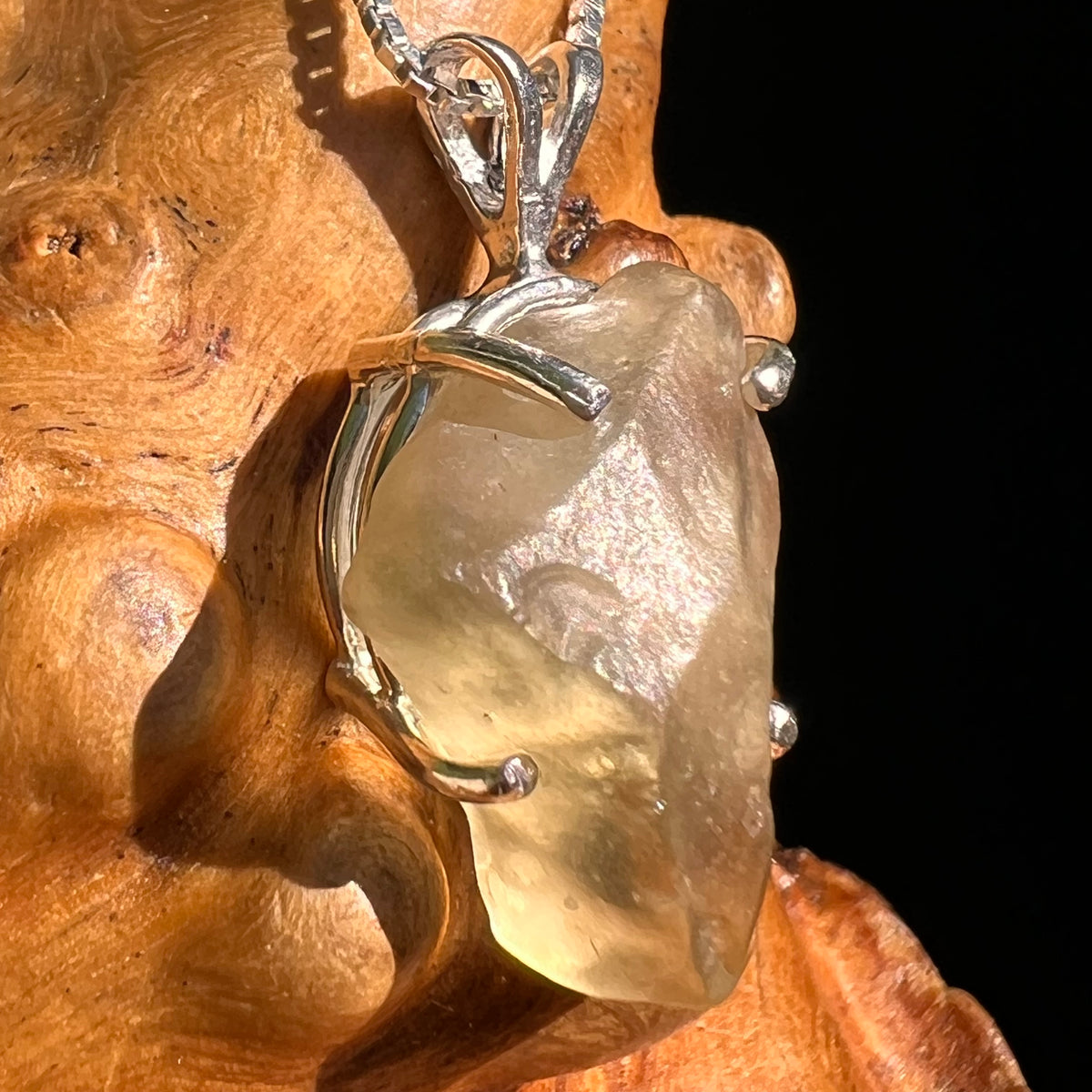 Libyan Desert Glass Pendant Sterling Silver #8353-Moldavite Life