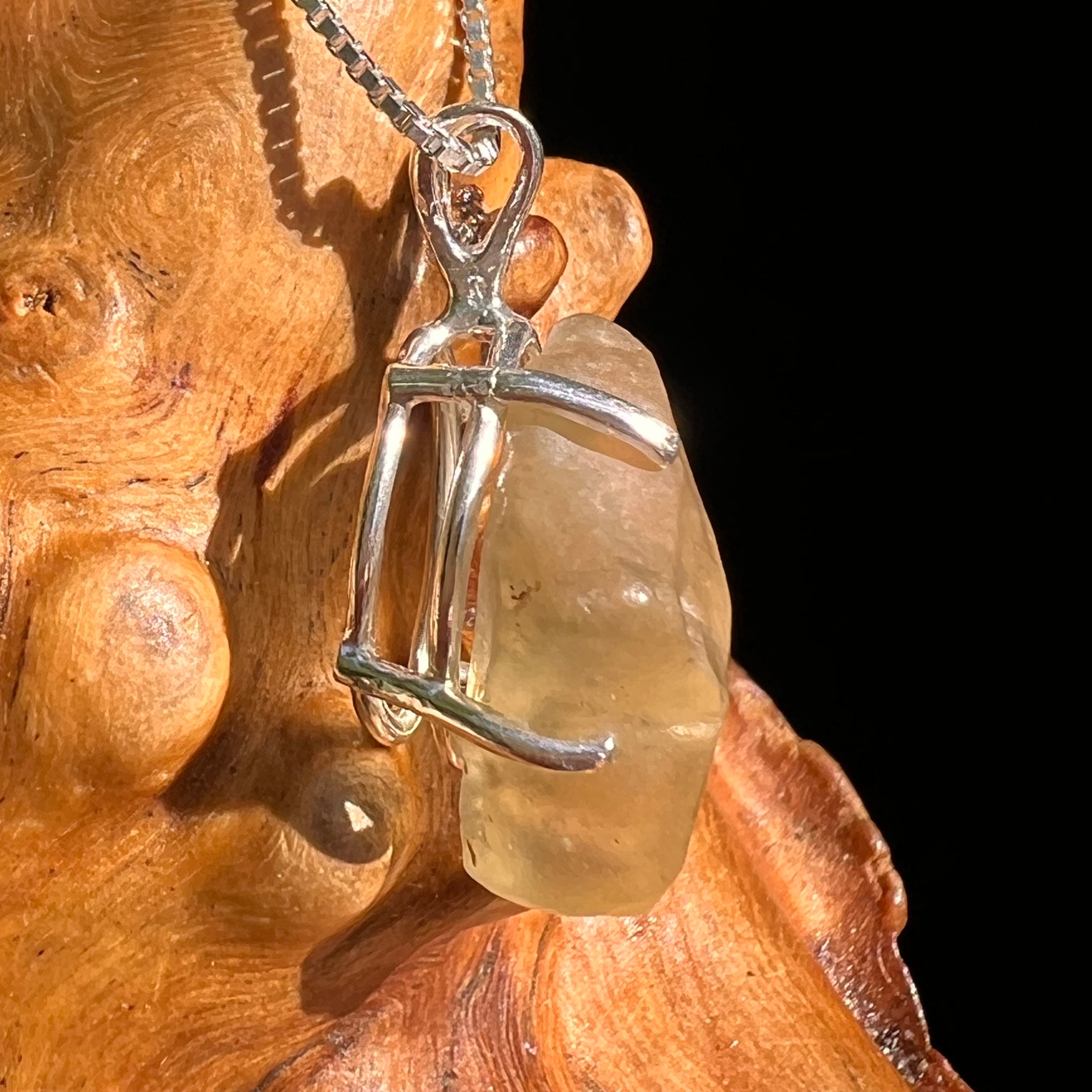 Libyan Desert Glass Pendant Sterling Silver #8353-Moldavite Life