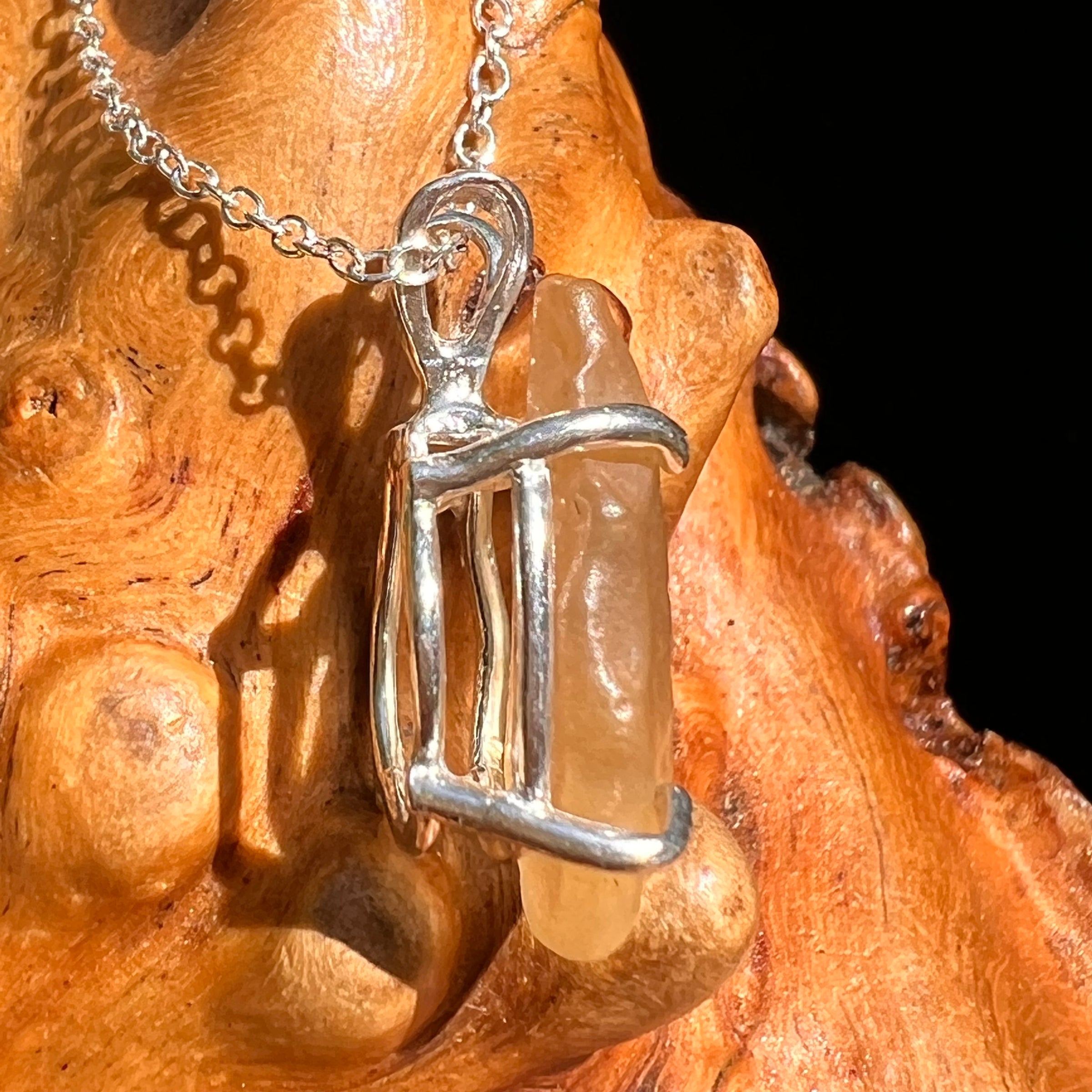 Libyan Desert Glass Pendant Sterling Silver #8354-Moldavite Life