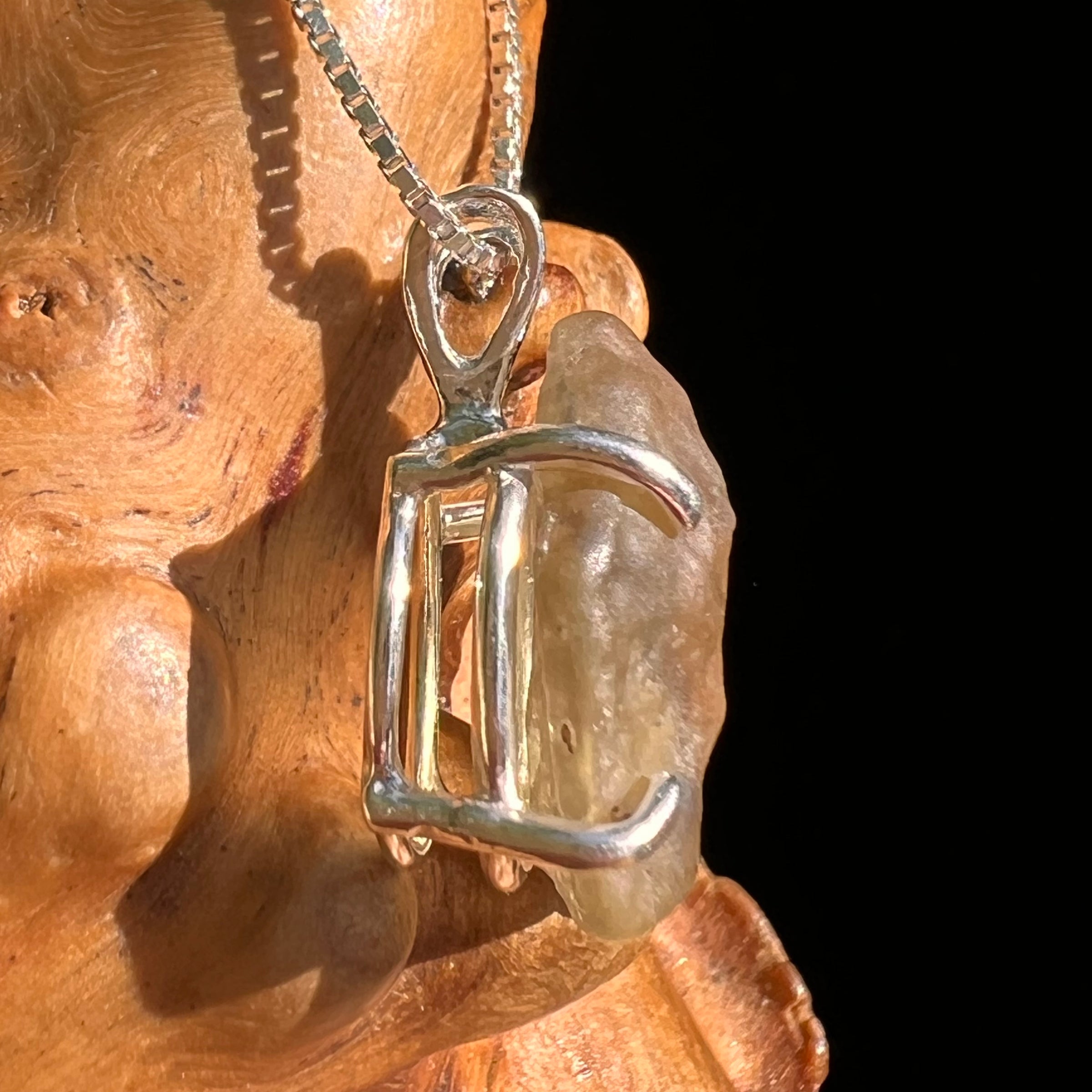 Libyan Desert Glass Pendant Sterling Silver #8355-Moldavite Life