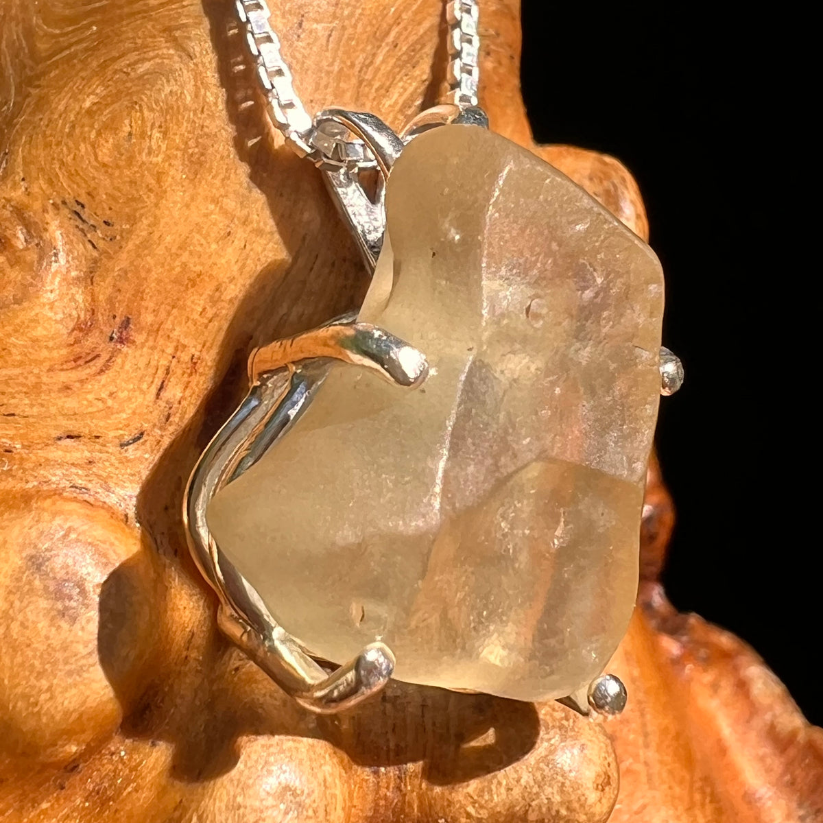 Libyan Desert Glass Pendant Sterling Silver #8356-Moldavite Life