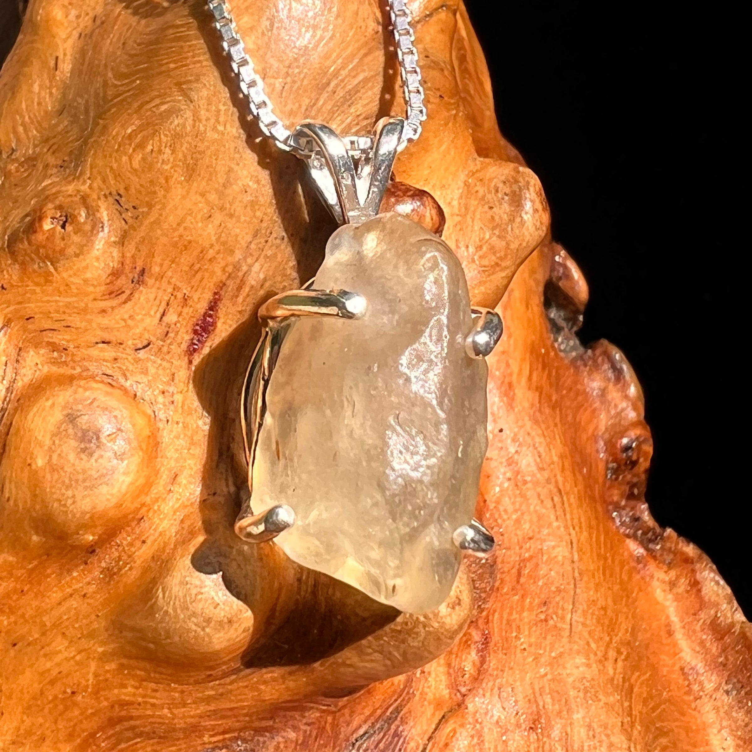 Libyan Desert Glass Pendant Sterling Silver #8357-Moldavite Life