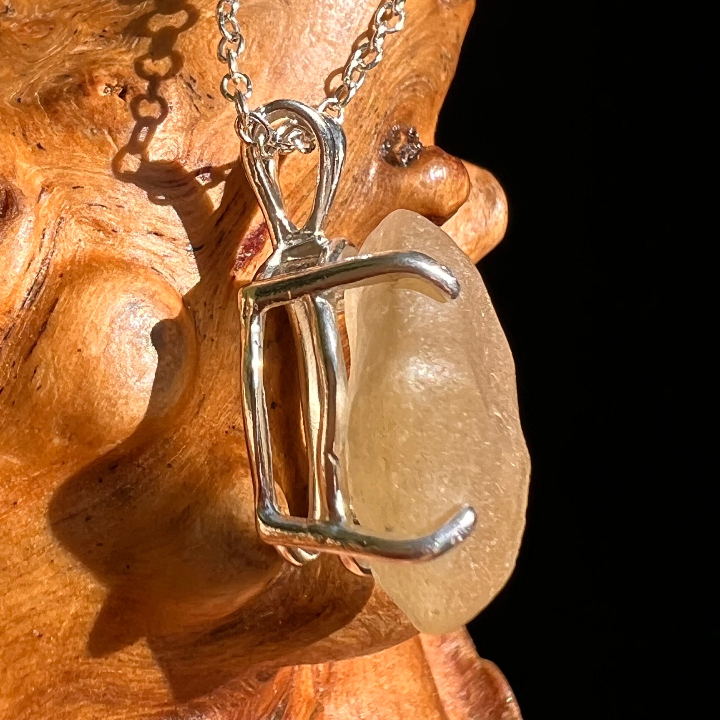 Libyan Desert Glass Pendant Sterling Silver #8359-Moldavite Life