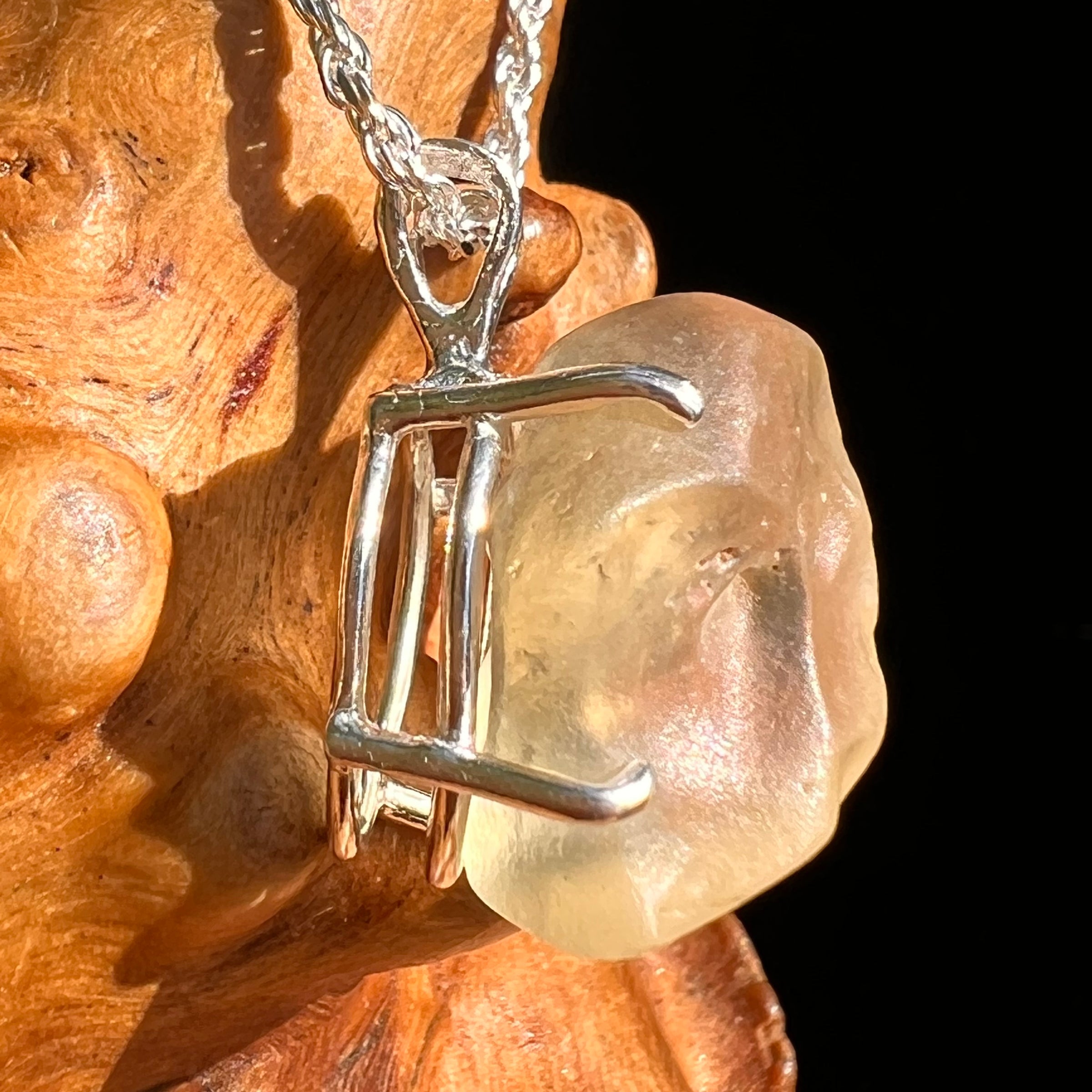Libyan Desert Glass Pendant Sterling Silver #8360-Moldavite Life
