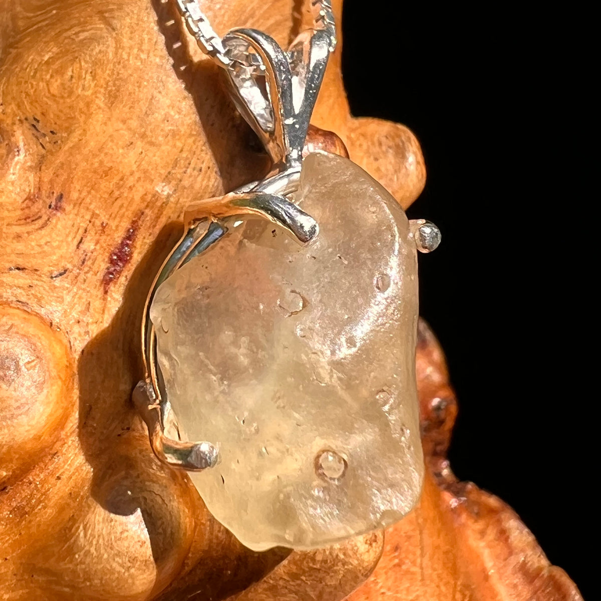 Libyan Desert Glass Pendant Sterling Silver #8361-Moldavite Life