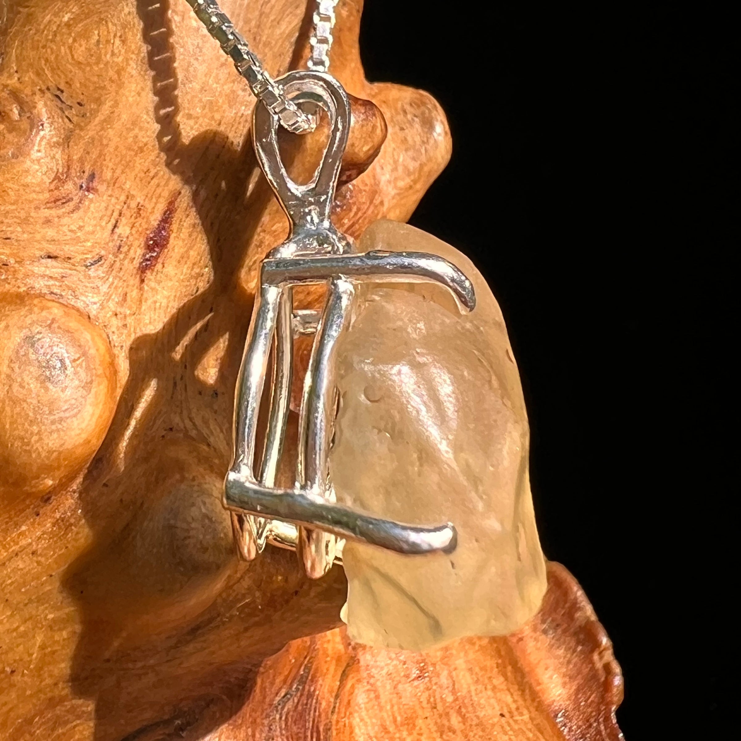 Libyan Desert Glass Pendant Sterling Silver #8361-Moldavite Life