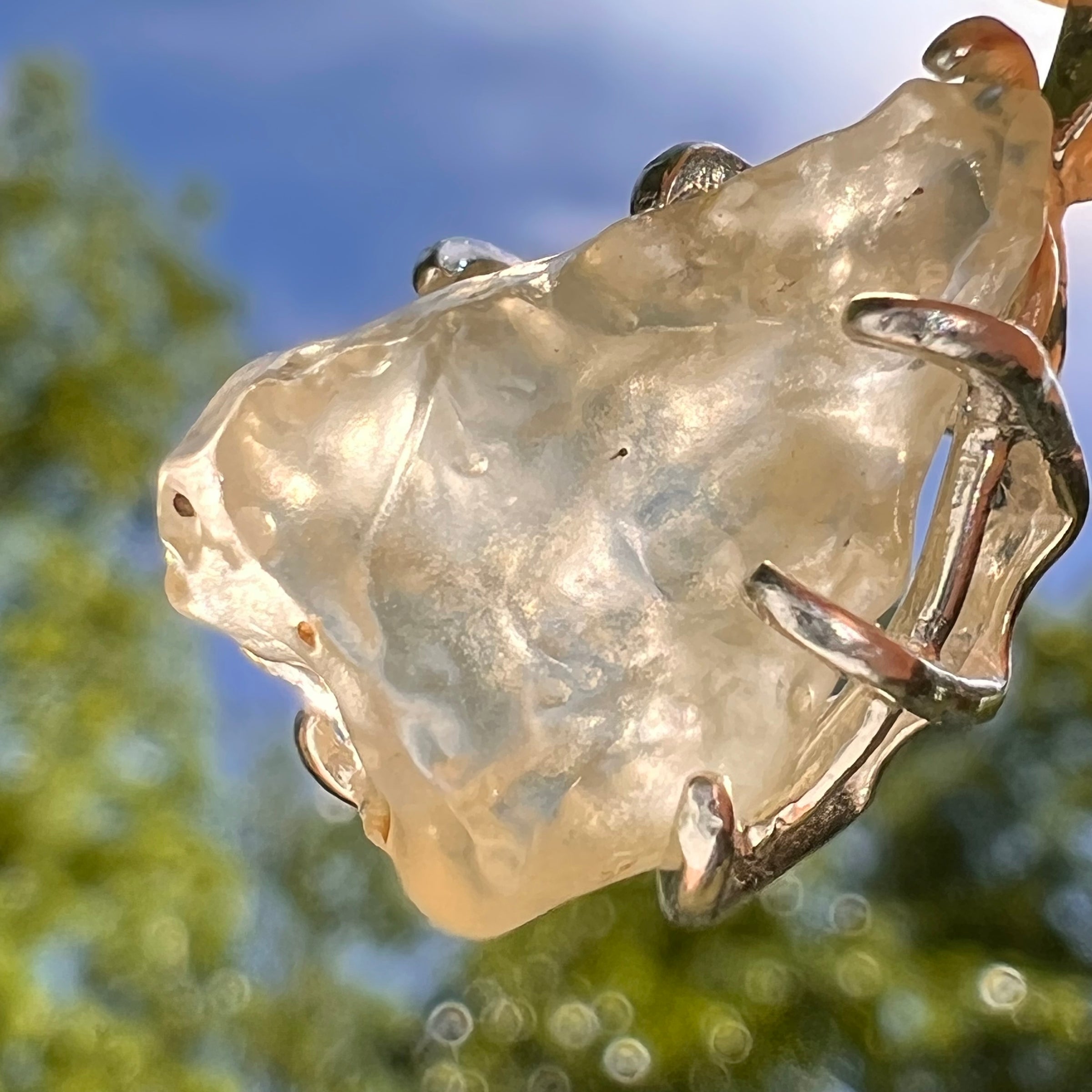 Libyan Desert Glass Pendant Sterling Silver #8362-Moldavite Life