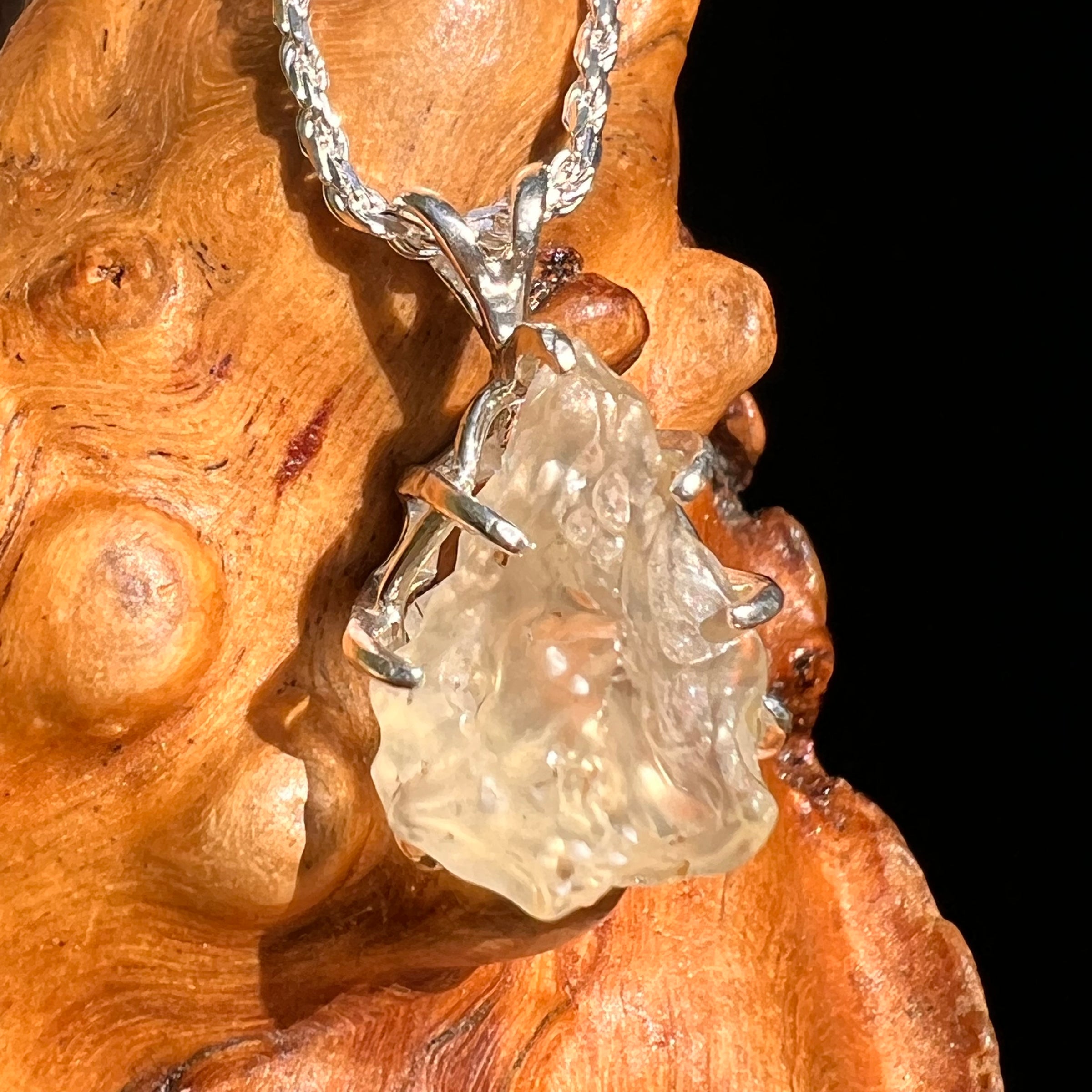 Libyan Desert Glass Pendant Sterling Silver #8362-Moldavite Life
