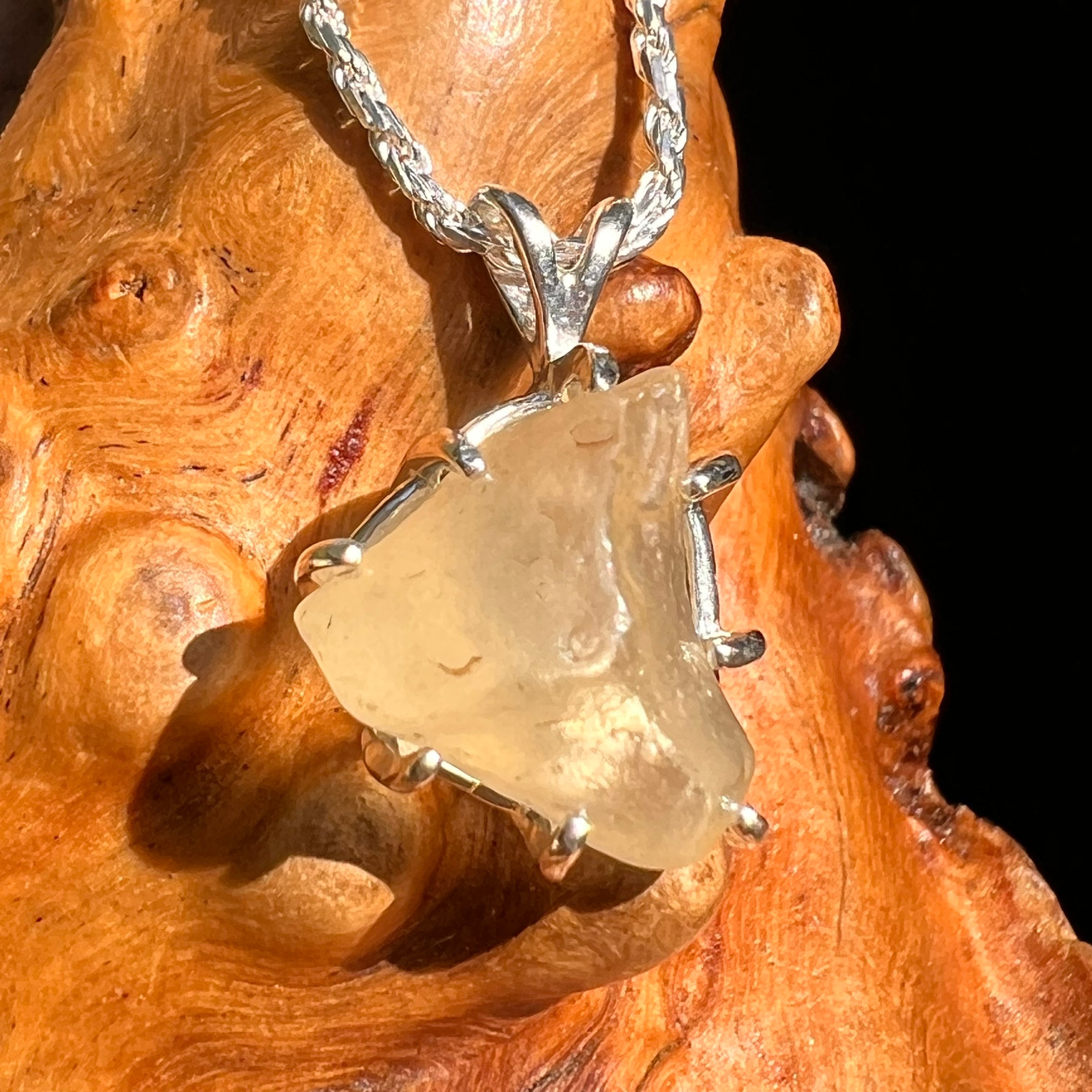 Libyan Desert Glass Pendant Sterling Silver #8363-Moldavite Life