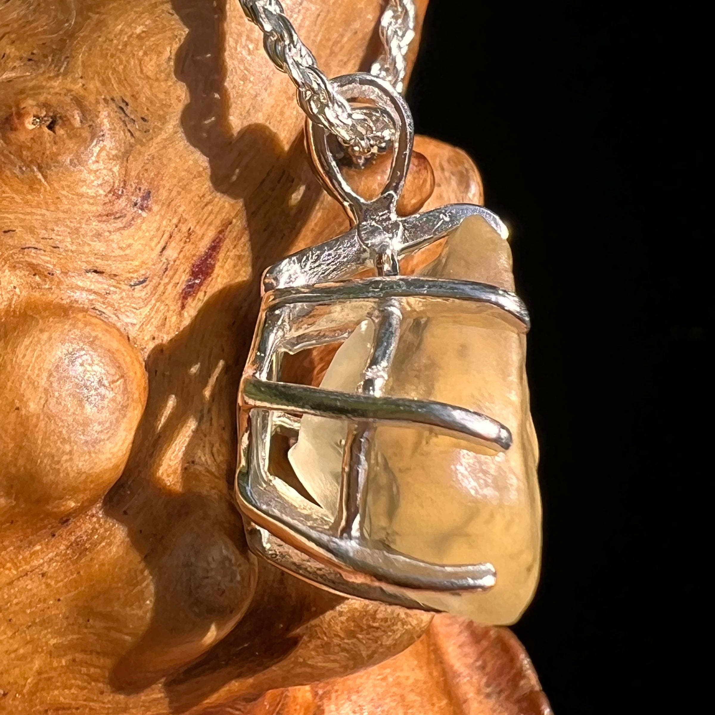 Libyan Desert Glass Pendant Sterling Silver #8364-Moldavite Life