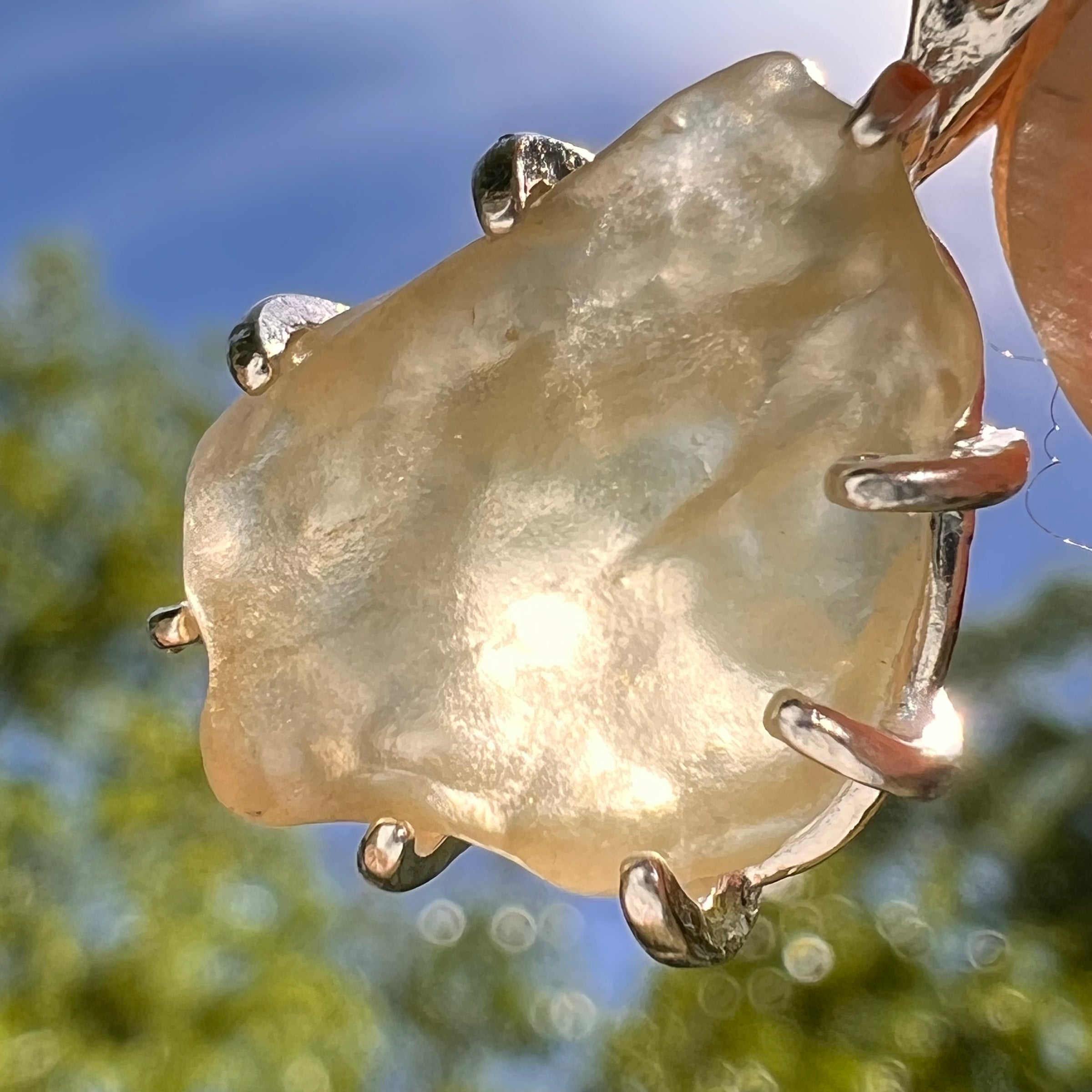 Libyan Desert Glass Pendant Sterling Silver #8364-Moldavite Life