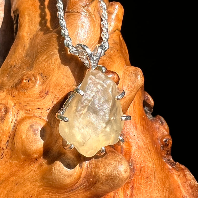 Libyan Desert Glass Pendant Sterling Silver #8364-Moldavite Life