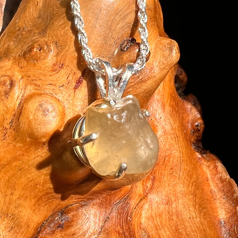 Libyan Desert Glass Pendant Sterling Silver #8367-Moldavite Life