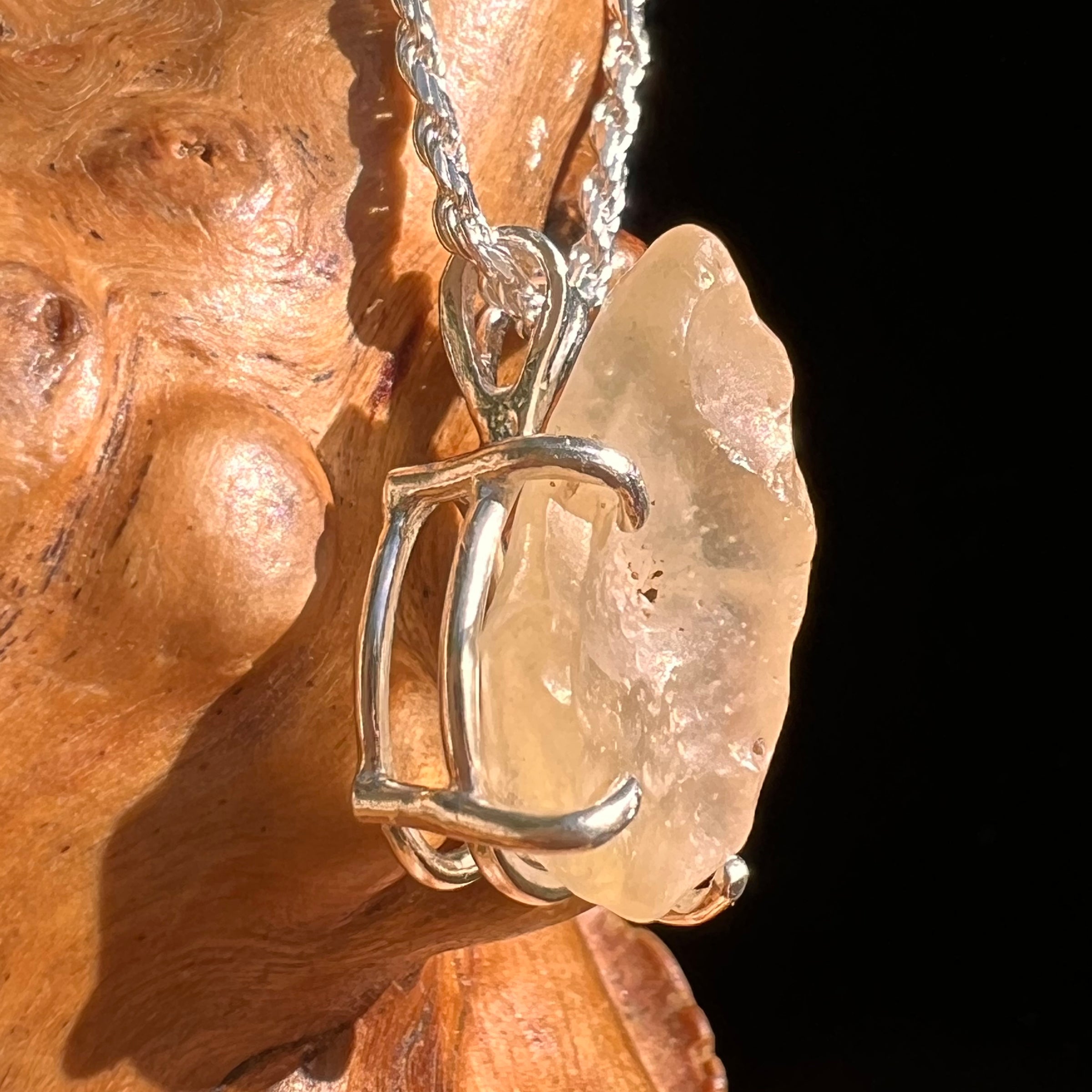 Libyan Desert Glass Pendant Sterling Silver #8368-Moldavite Life
