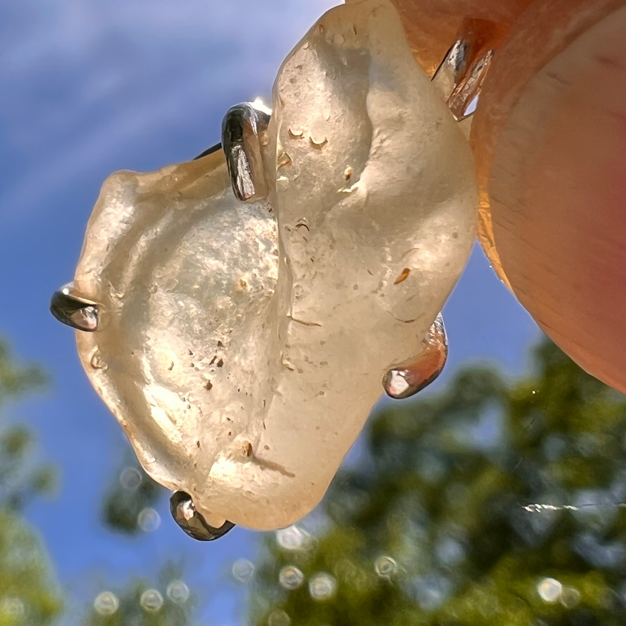 Libyan Desert Glass Pendant Sterling Silver #8368-Moldavite Life