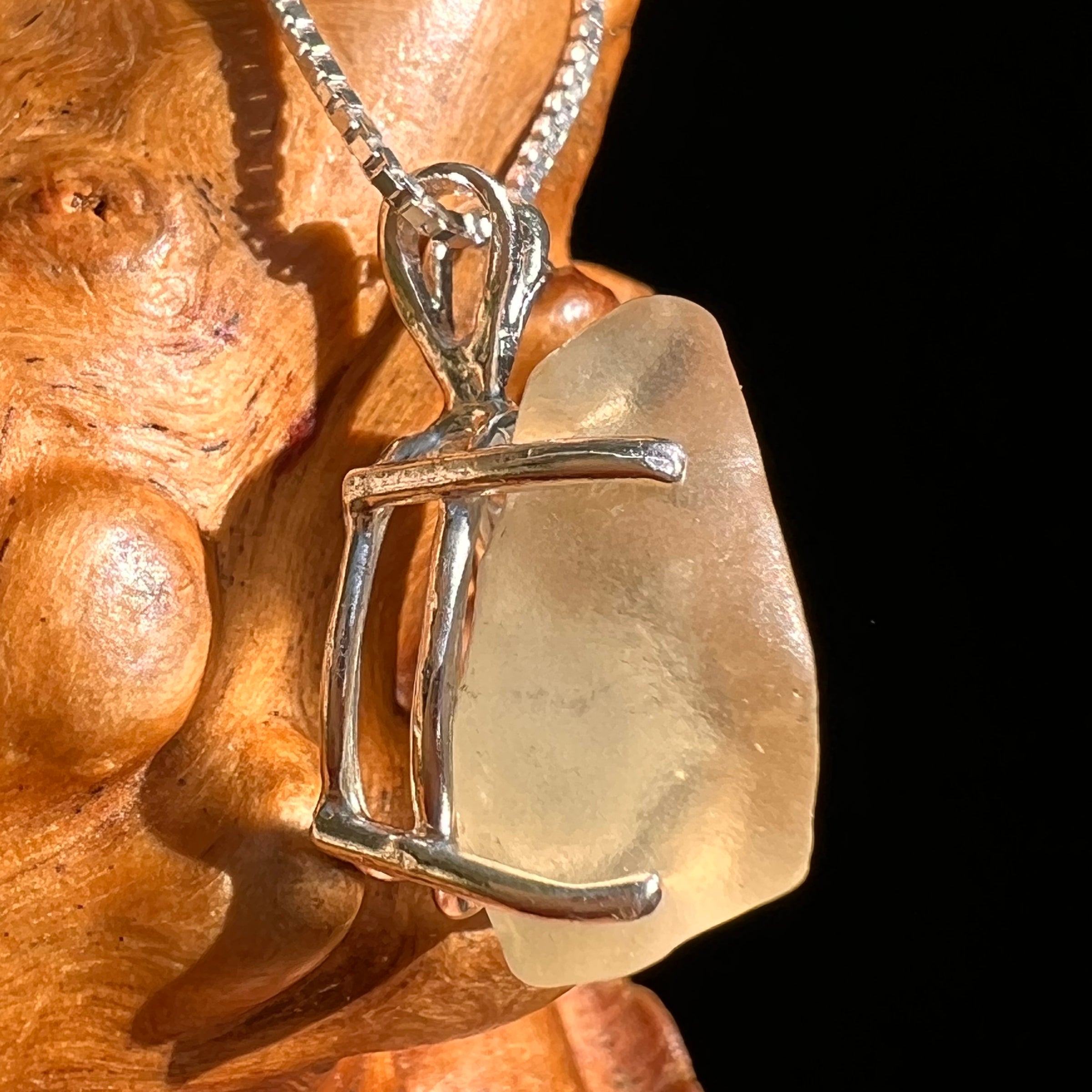 Libyan Desert Glass Pendant Sterling Silver #8369-Moldavite Life