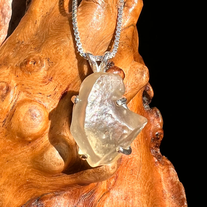 Libyan Desert Glass Pendant Sterling Silver #8369-Moldavite Life