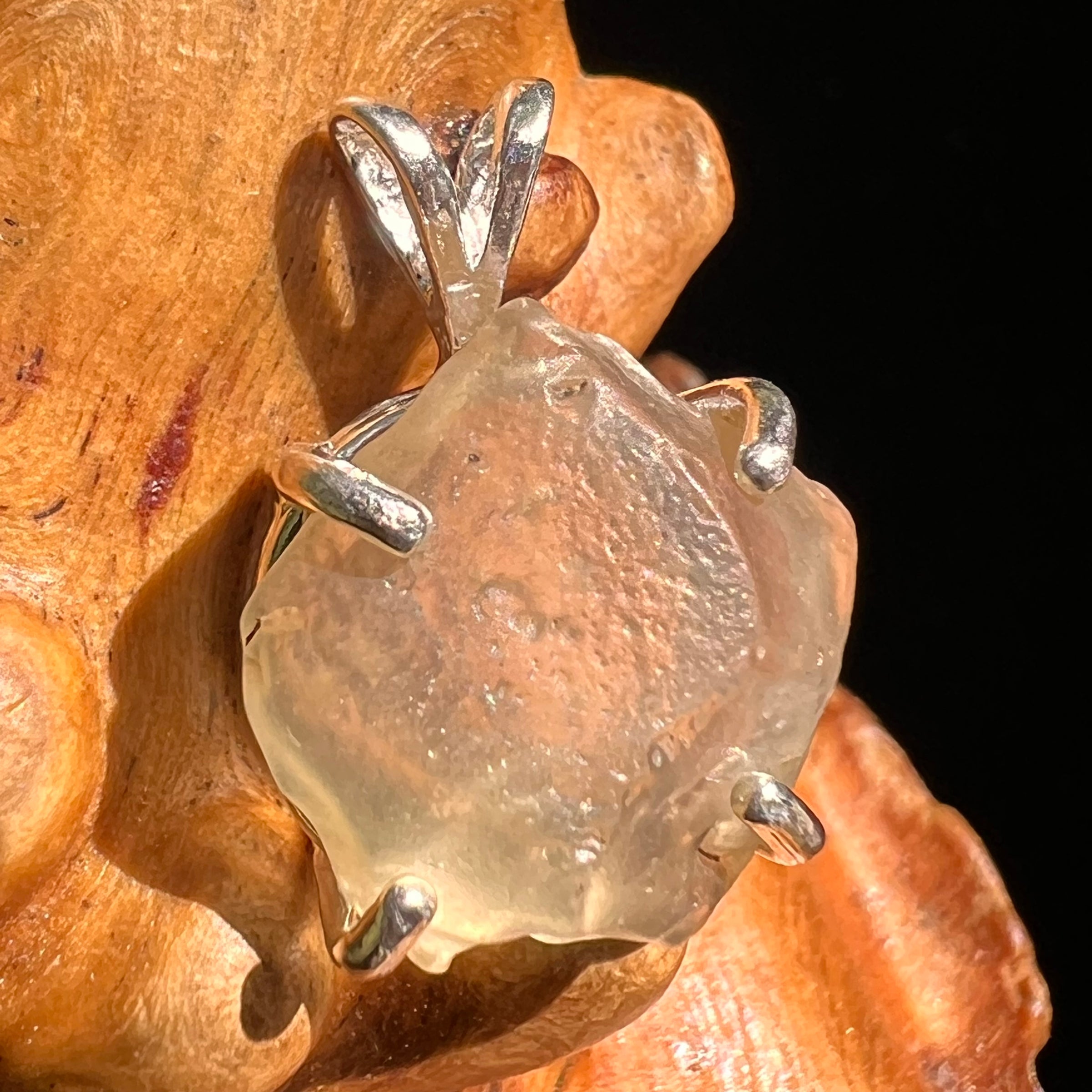 Libyan Desert Glass Pendant Sterling Silver #8370-Moldavite Life